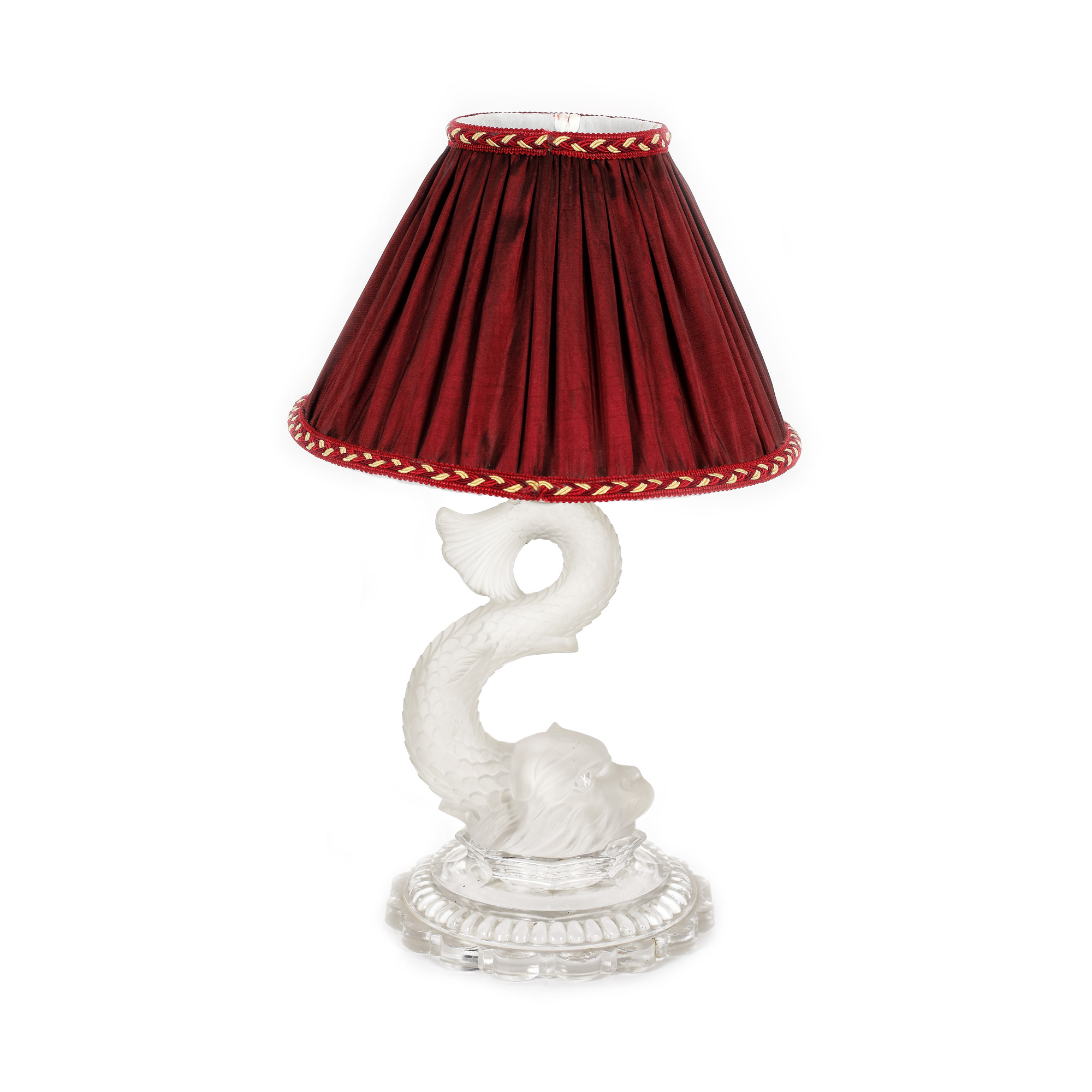 Fascinantă lampă de masă Baccarat, în formă de animal fantastic marin, cca. 1900-1920, piesă de colecție