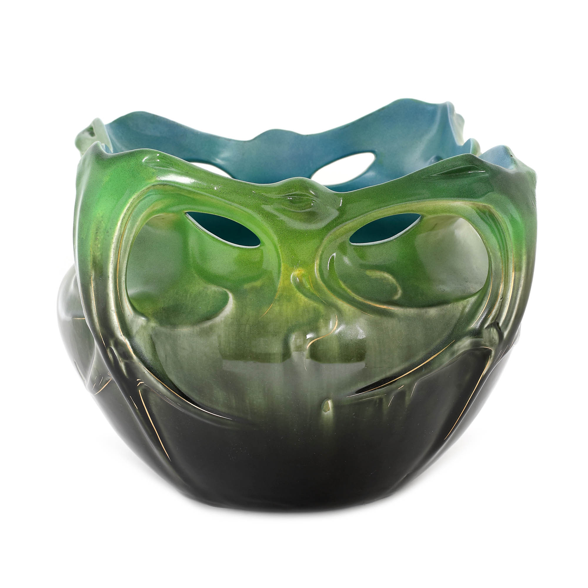 Cache-pot Hector Guimard, Art Nouveau, realizat în manufactura Fives-Lille, cca. 1900, piesă de colecție