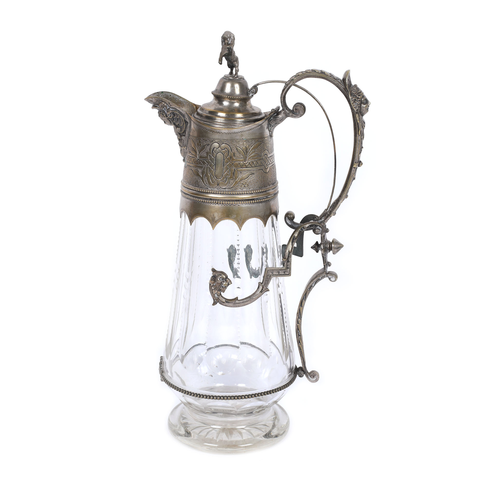Interesantă carafă decorată cu elemente Neo-Clasice, cca. 1900