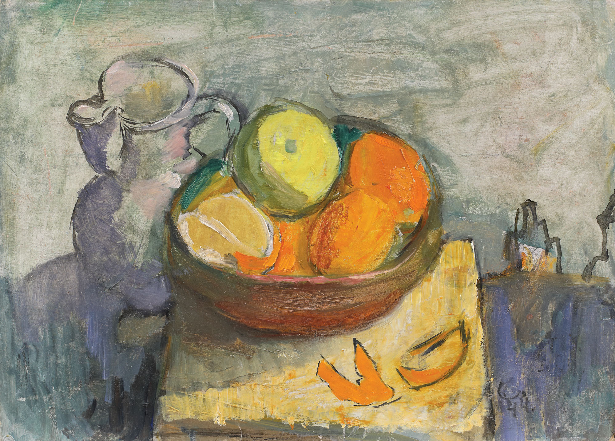 Ulcior și fructe (Omagiu lui Cezanne)