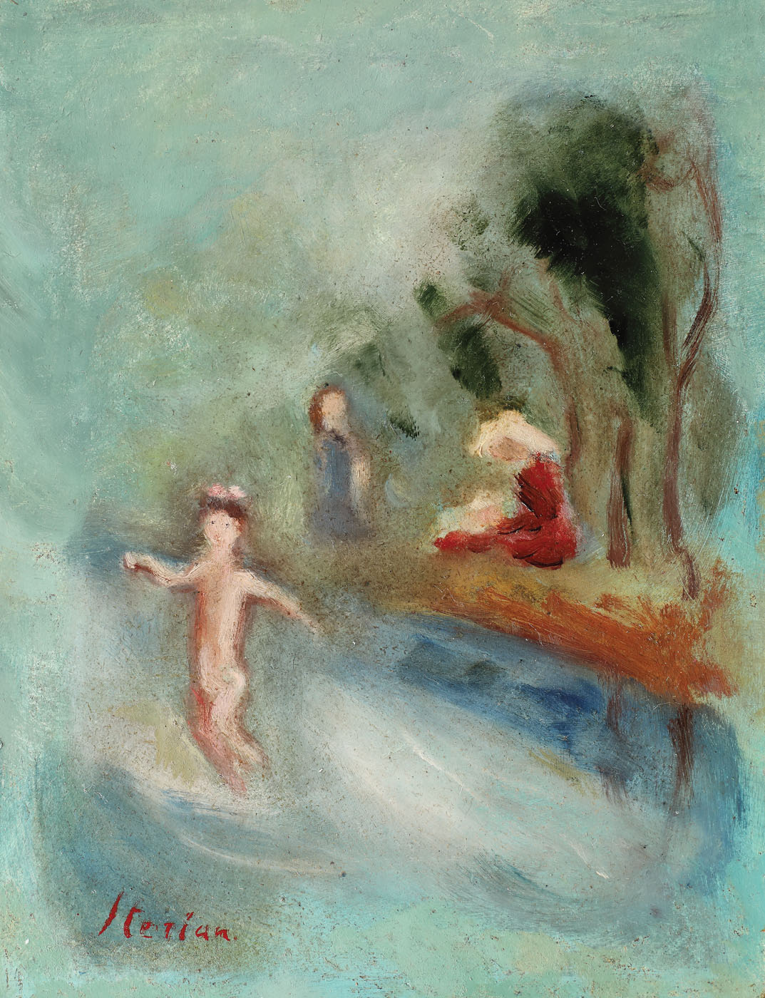 Bathing scene