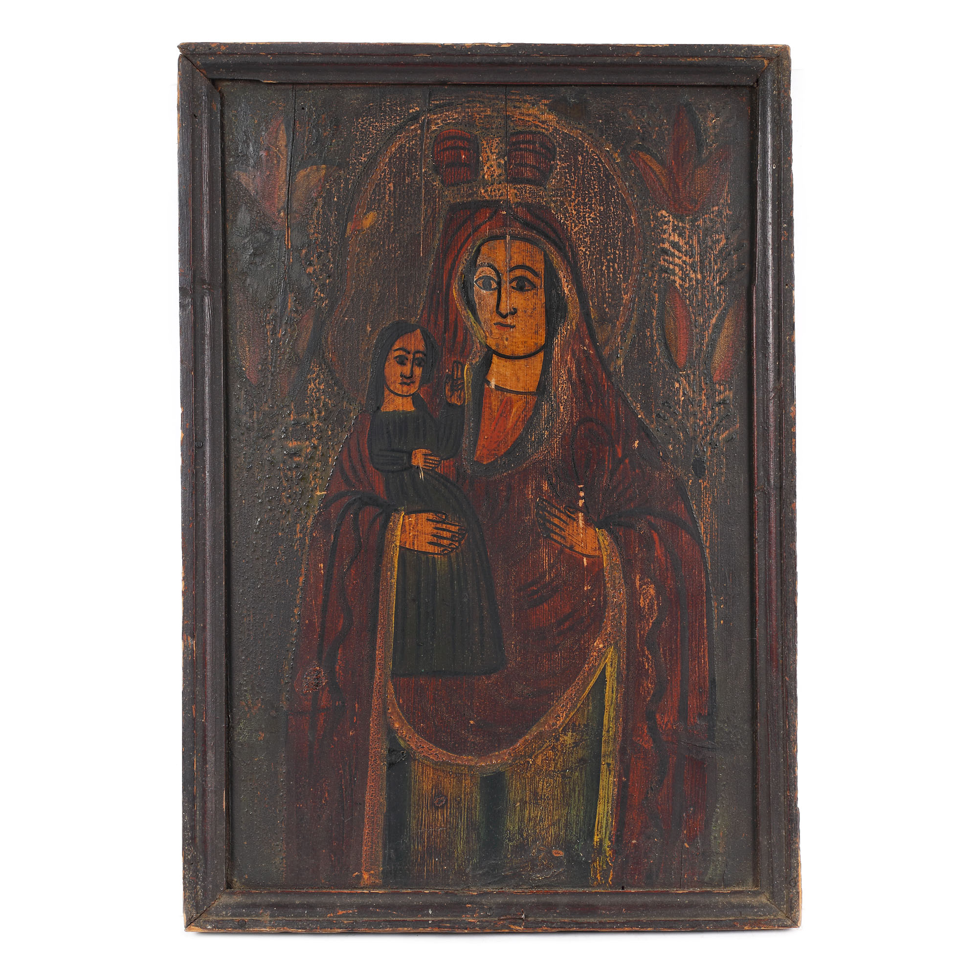 "Virgin Mary And The Baby (Hodighitria)", icon on wood, Transylvanian school, mid-19th century