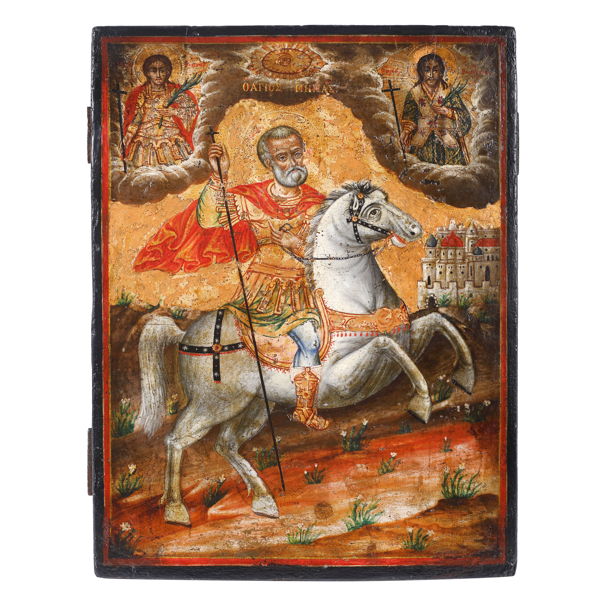 "Saint Mina", icon on wood, Greek school, late 18th century