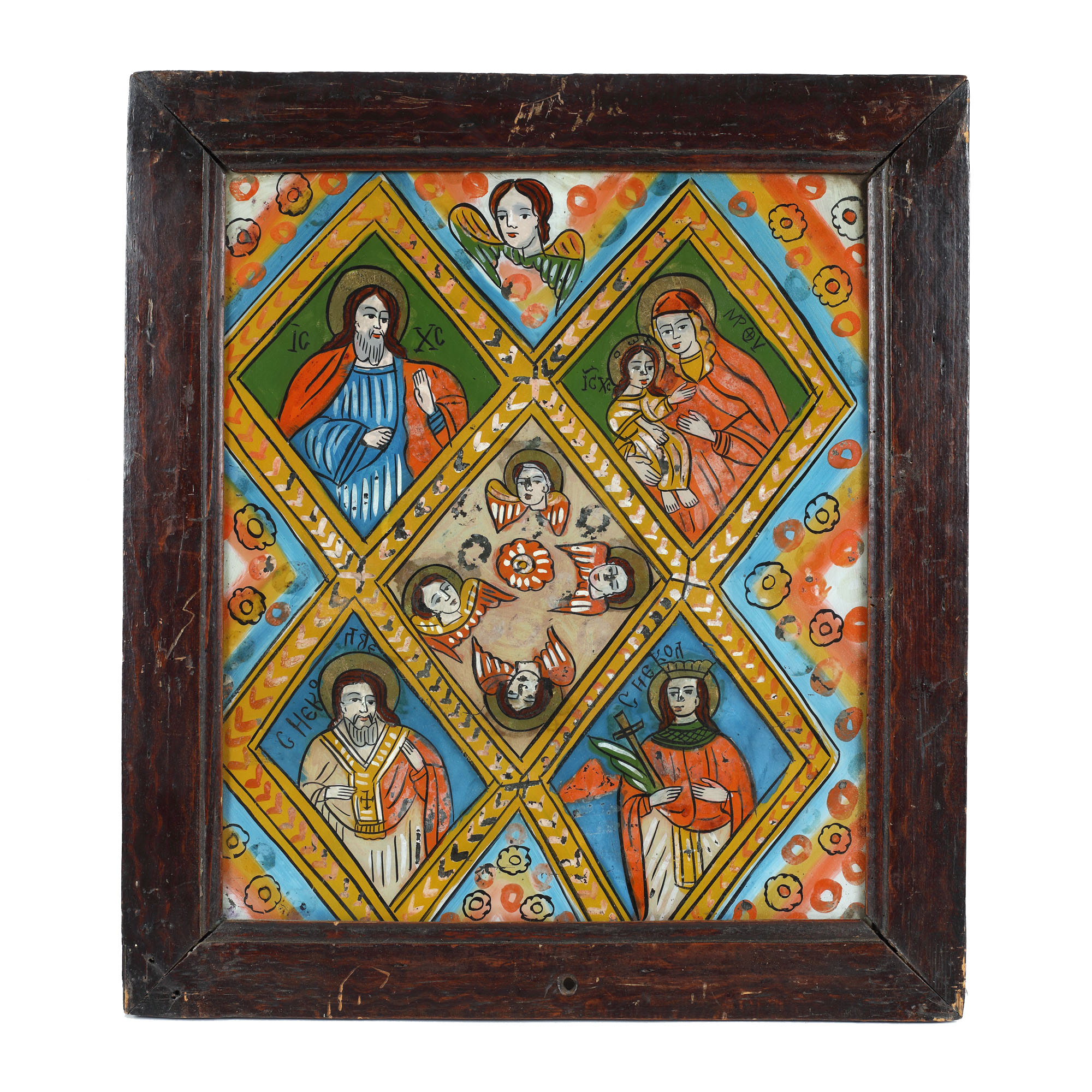 Icoană pe glajă, ”Masa Raiului”, atelier din Șcheii Brașovului, a doua jumătate a sec. XIX