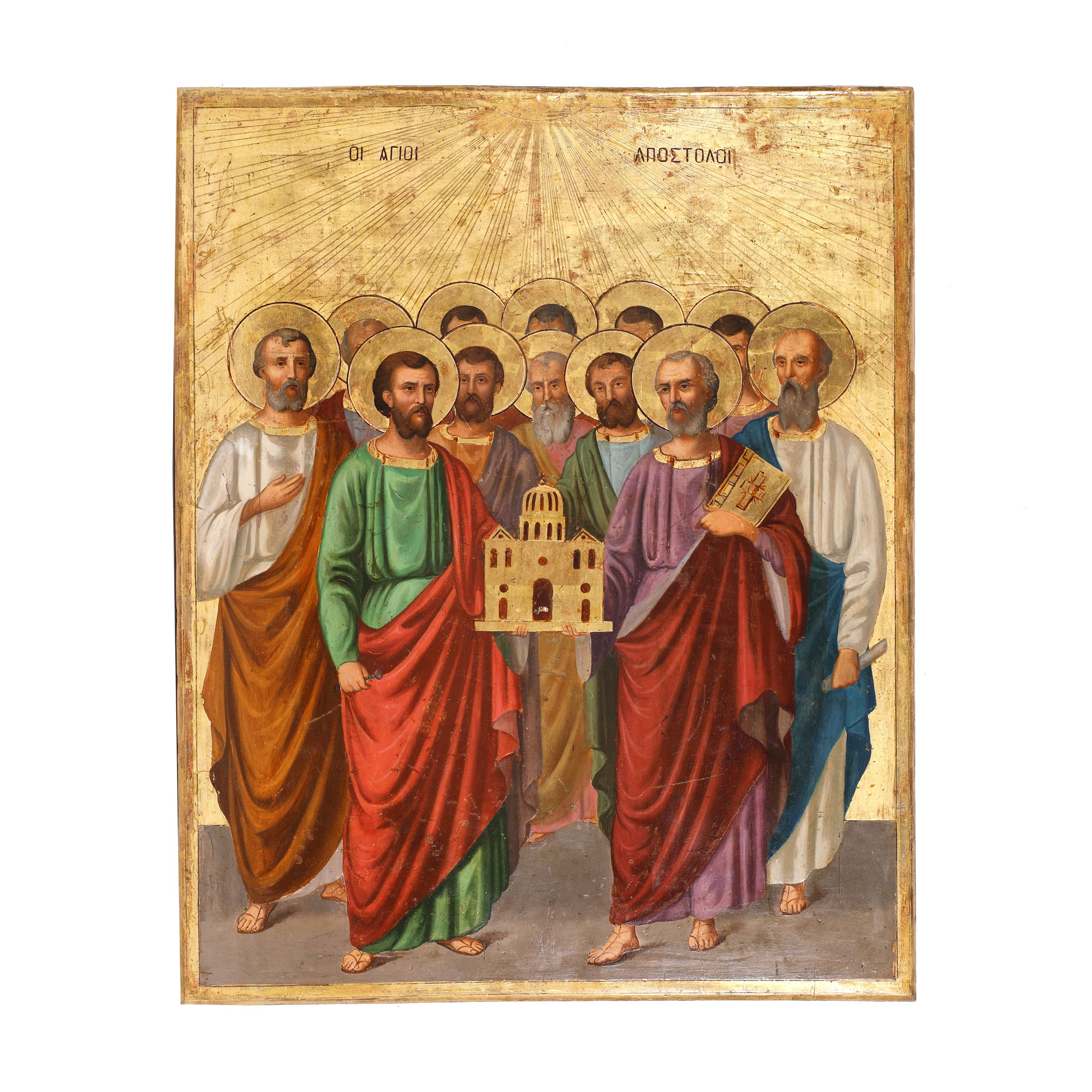 Icoană pe lemn, ”Soborul Sfinților Apostoli”, școală grecească, sec. XIX