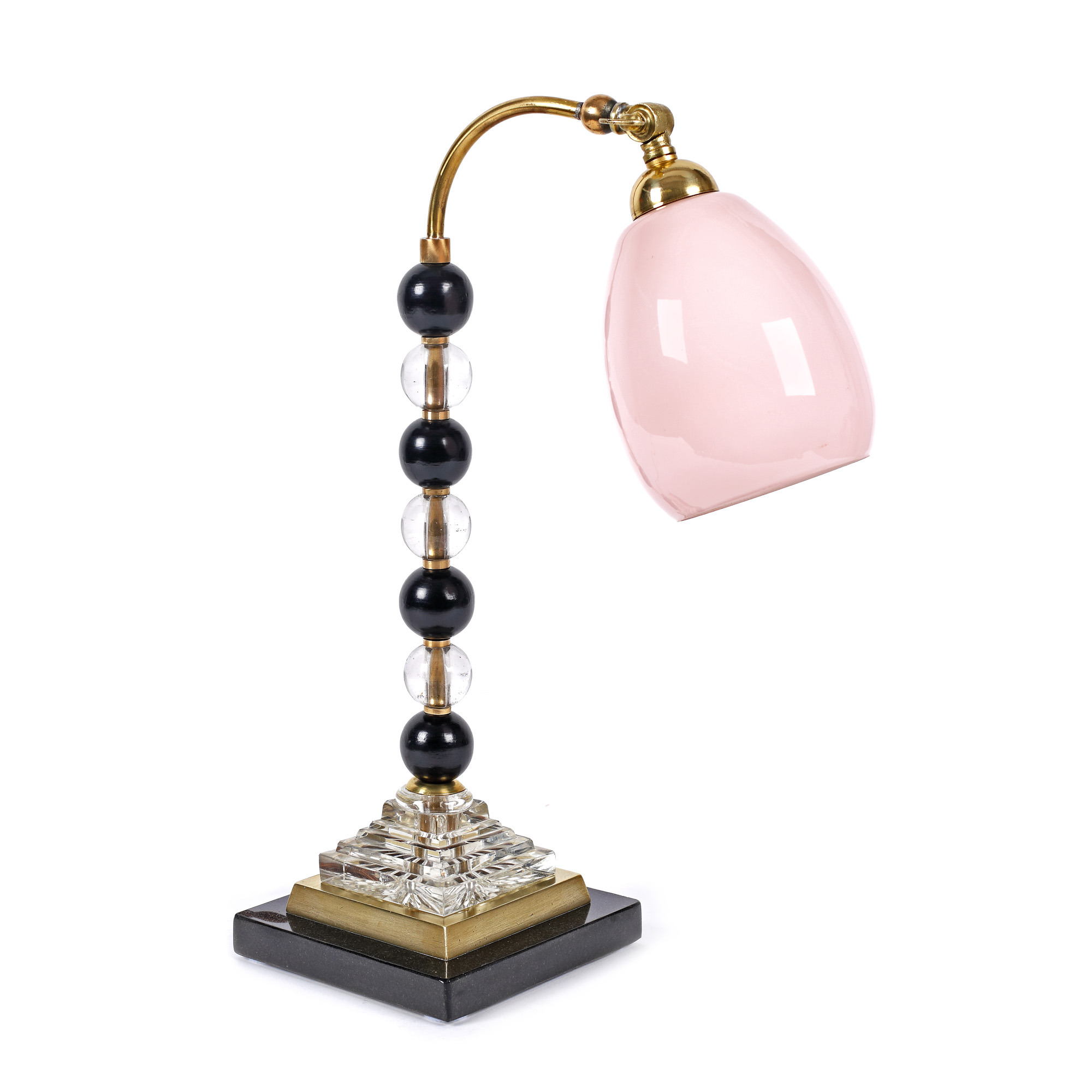 Lampă de birou din cristal Baccarat, design Jacques Adnet, cca. 1940