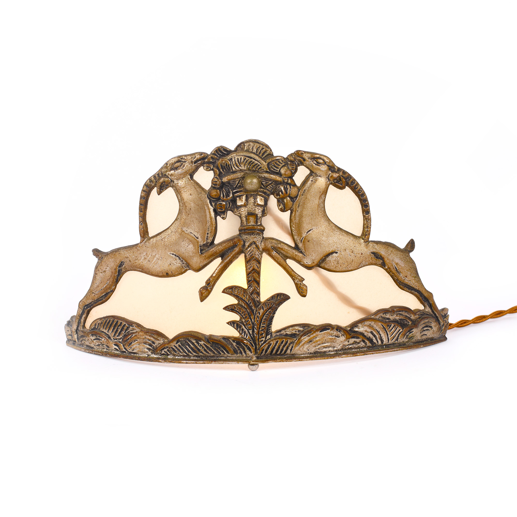 Art Deco lamp, attributed to the Limousin workshop, decorated in Edgar Brandt style, approx. 1930