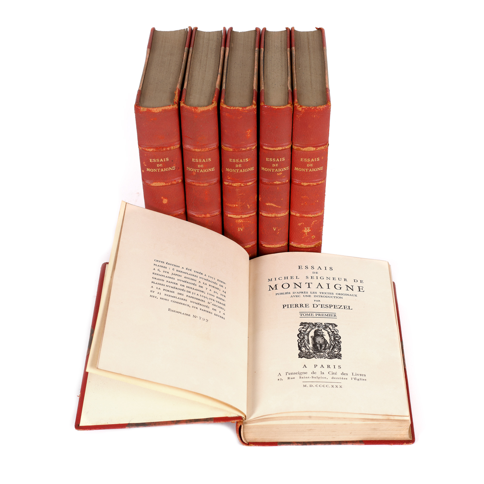 "Eseuri de Segnior de Montaigne", șase volume, franceză, Paris, 1930