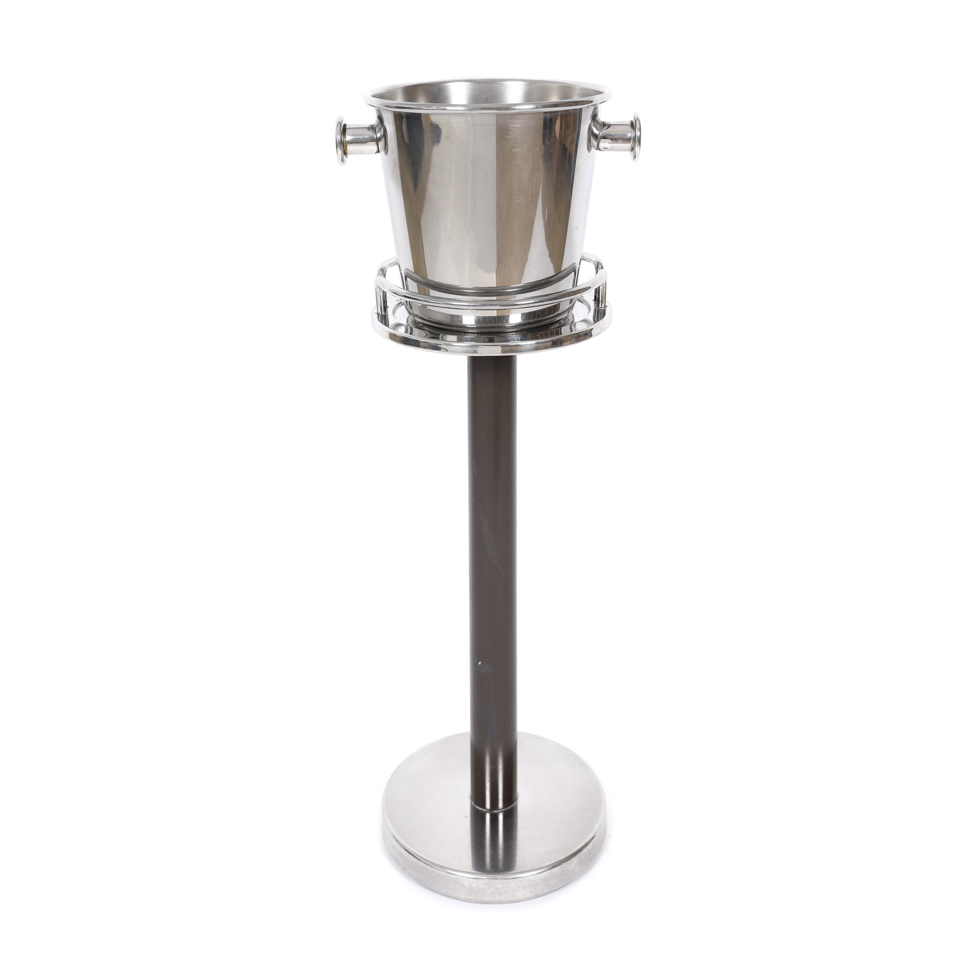 Frapieră din oțel inoxidabil, pe suport, design Ettore Sottsass pentru Alessi, cca. 1979