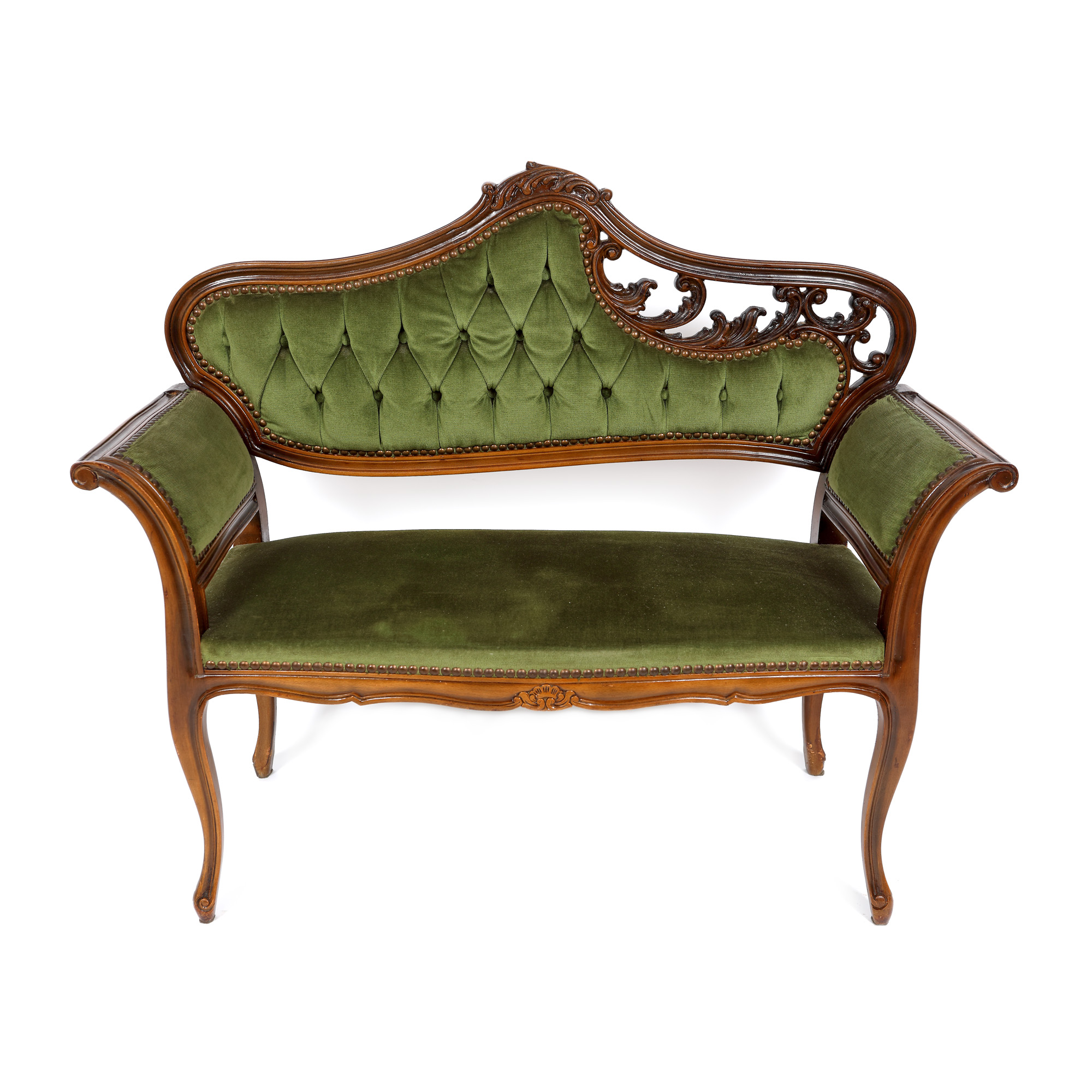 Neo-Rococo sofa, wood, velvet upholstery, approx. 1900
