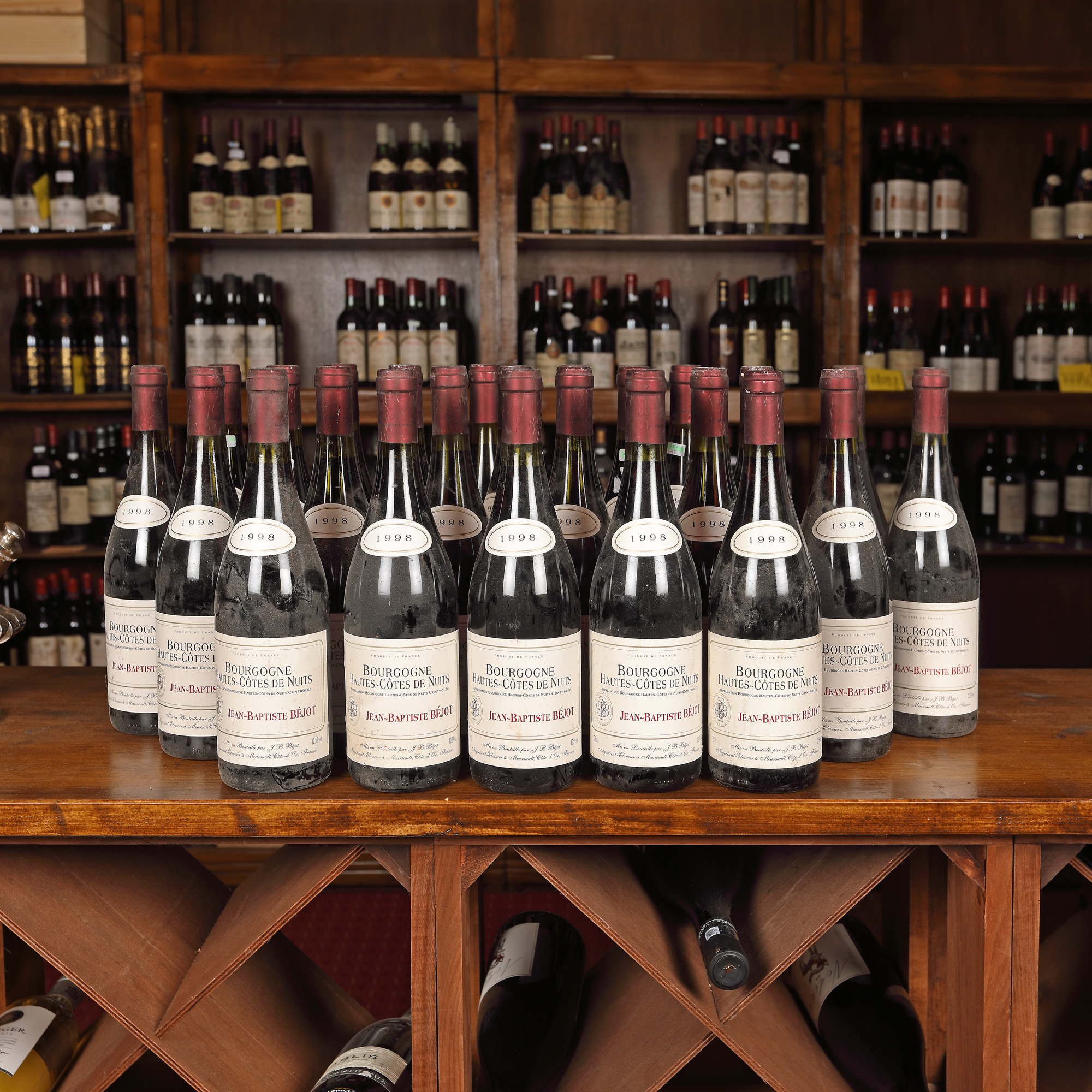 Lot de vinuri Hautes Côtes de Nuits, Jean-Baptiste Béjot, Bourgogne, 1998, 24st x 0,75l