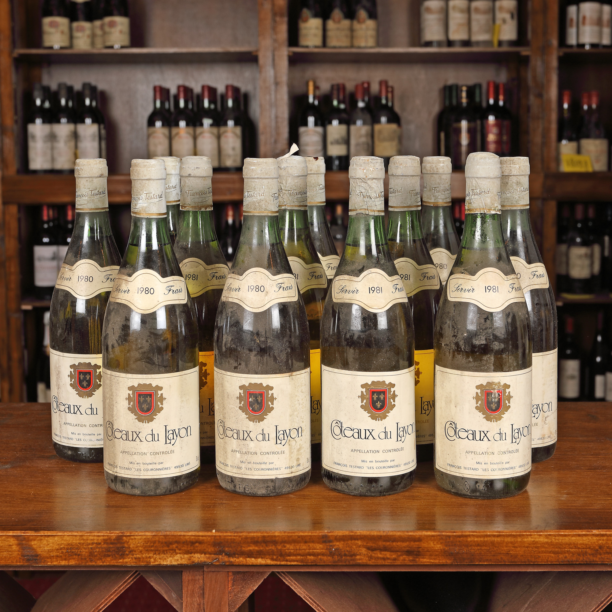 Lot de vinuri Côteaux du Layon, 1980/1981, 12st x 0,75l