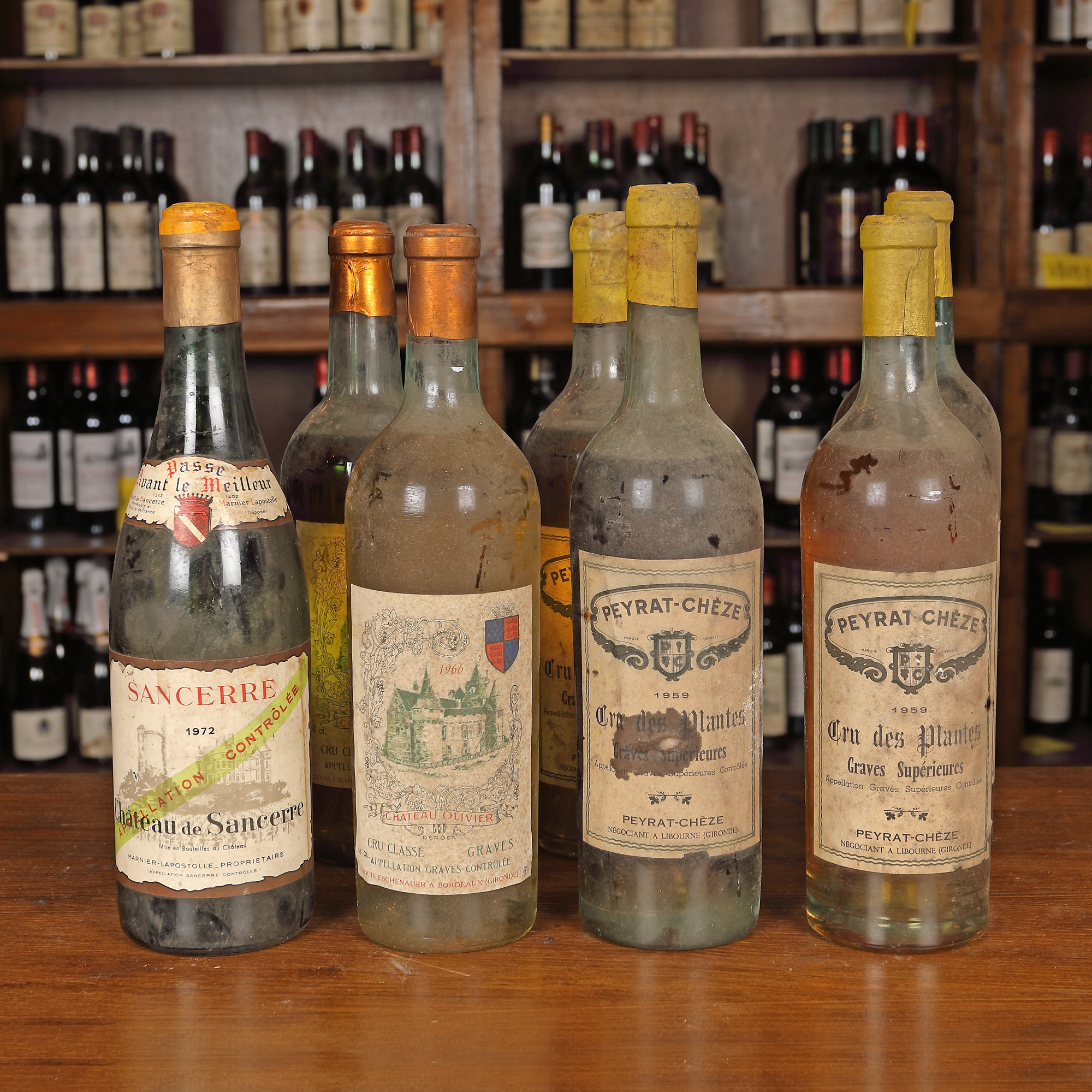 Lot de vinuri albe franțuzești 1959-1966, 7st x volume diverse