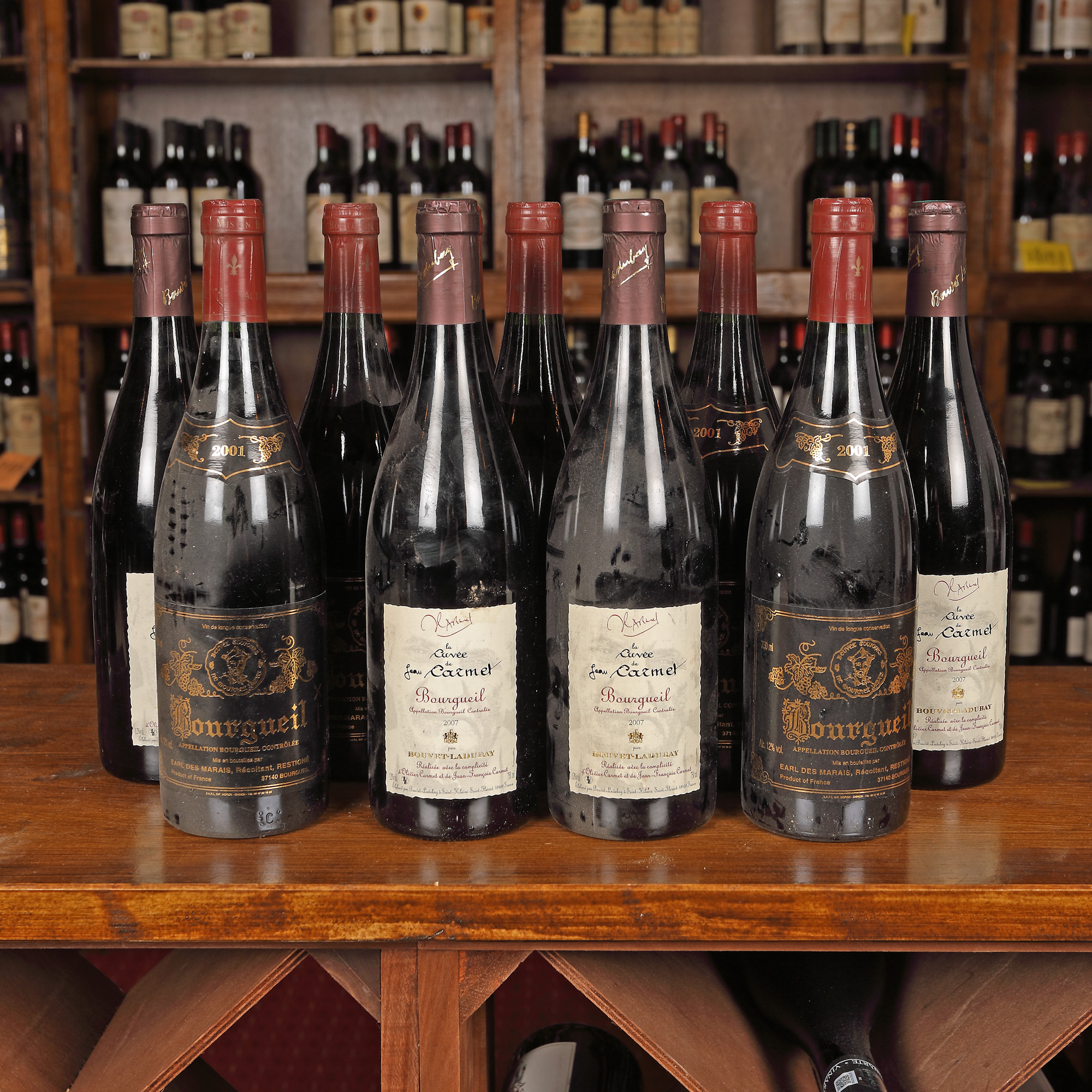 Lot de vinuri Bourgueil 2001/2007, 11st x 0,75l