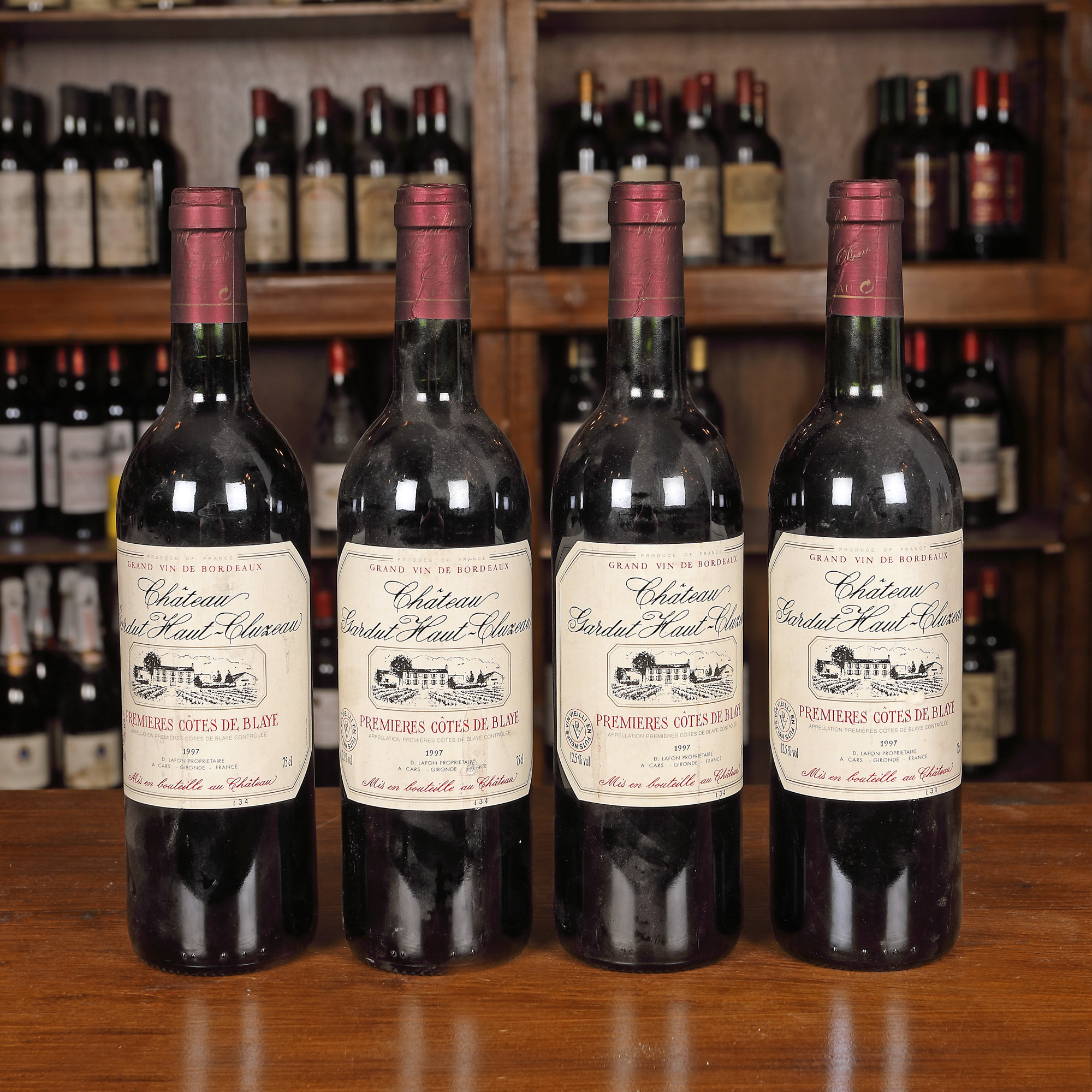 Château Gardut Haut Cluzeau, Premiéres Côtes de Blaye, 1997, 4st x 0,75l
