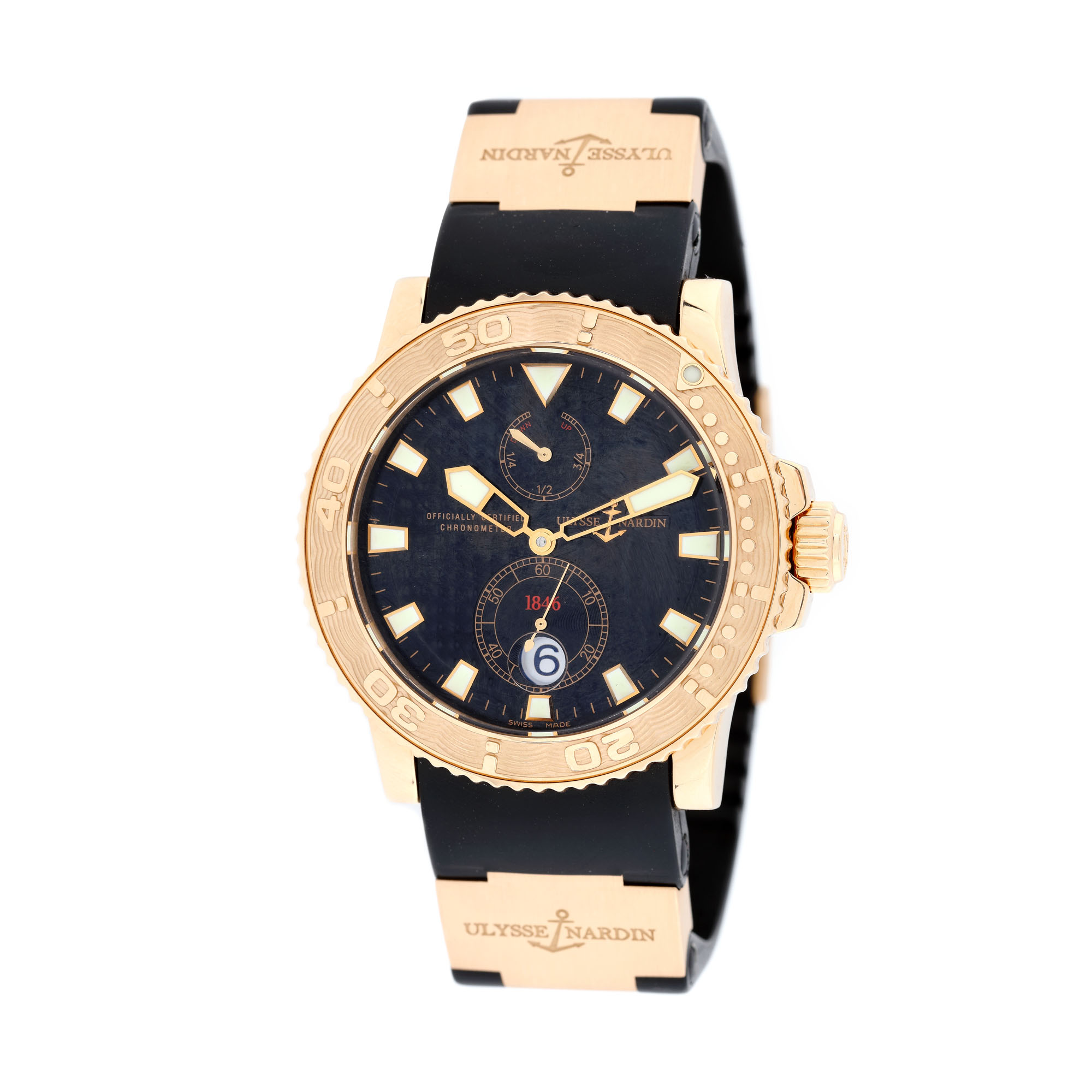 Ulysse Nardin Maxi Marine Diver wristwatch, rose gold, men
