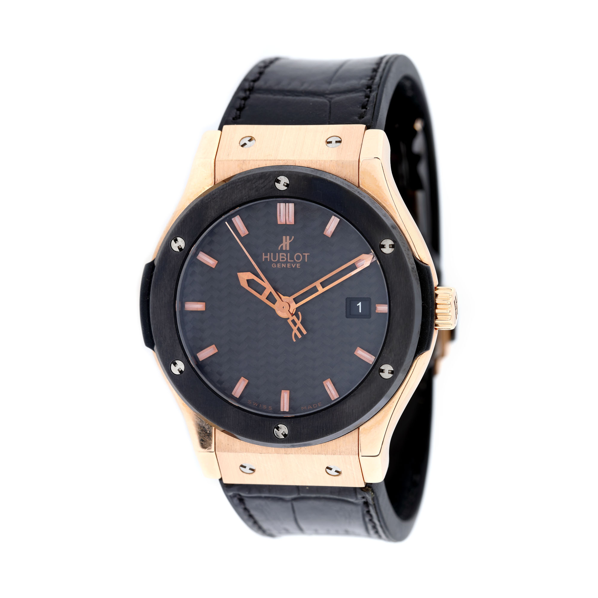 Hublot Classic Fusion wristwatch, rose gold, men