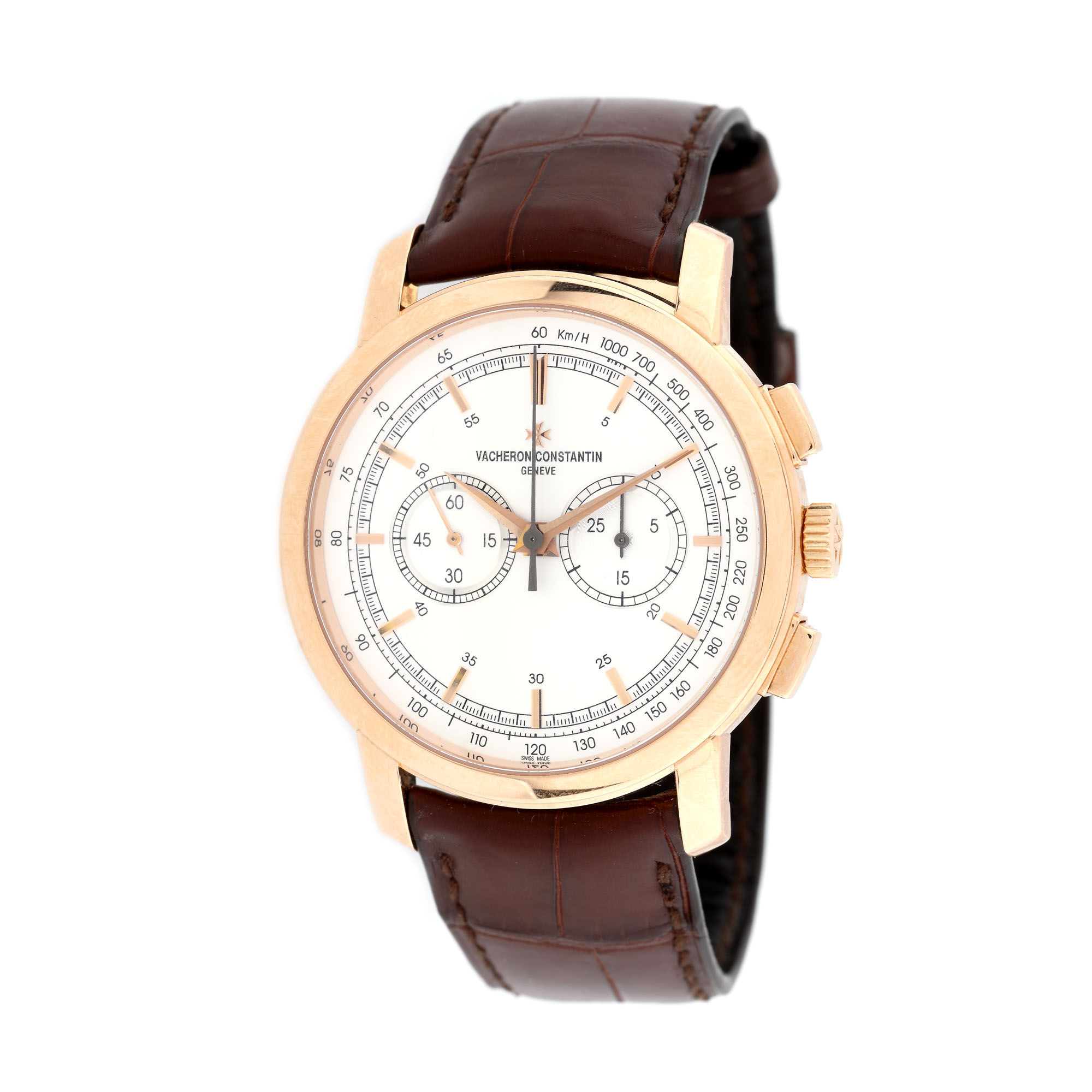 Ceas Vacheron Constantin Traditionnelle Chronograph, din aur roz, de mână, bărbătesc, însoțit de certificat de garanție și cutia originală