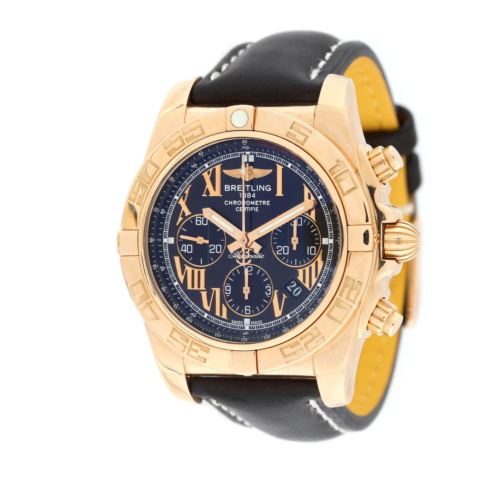 Breitling Chronomat wristwatch, rose gold, men