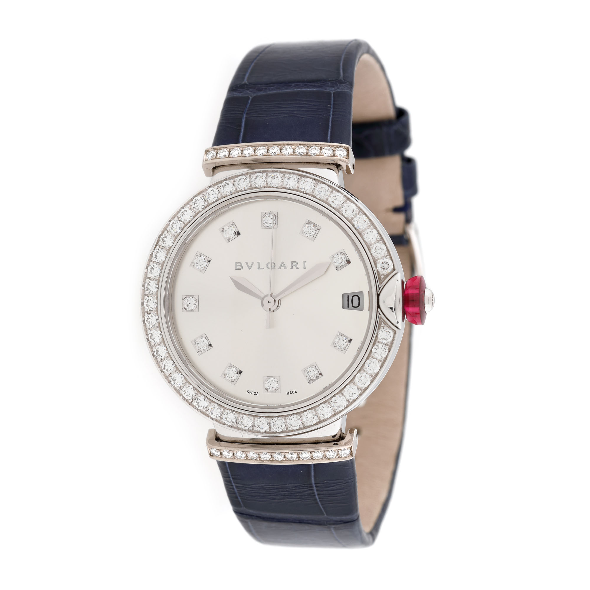 Ceas Bvlgari LVCEA, decorat cu diamante, de mână, de damă, însoțit de cutia originală