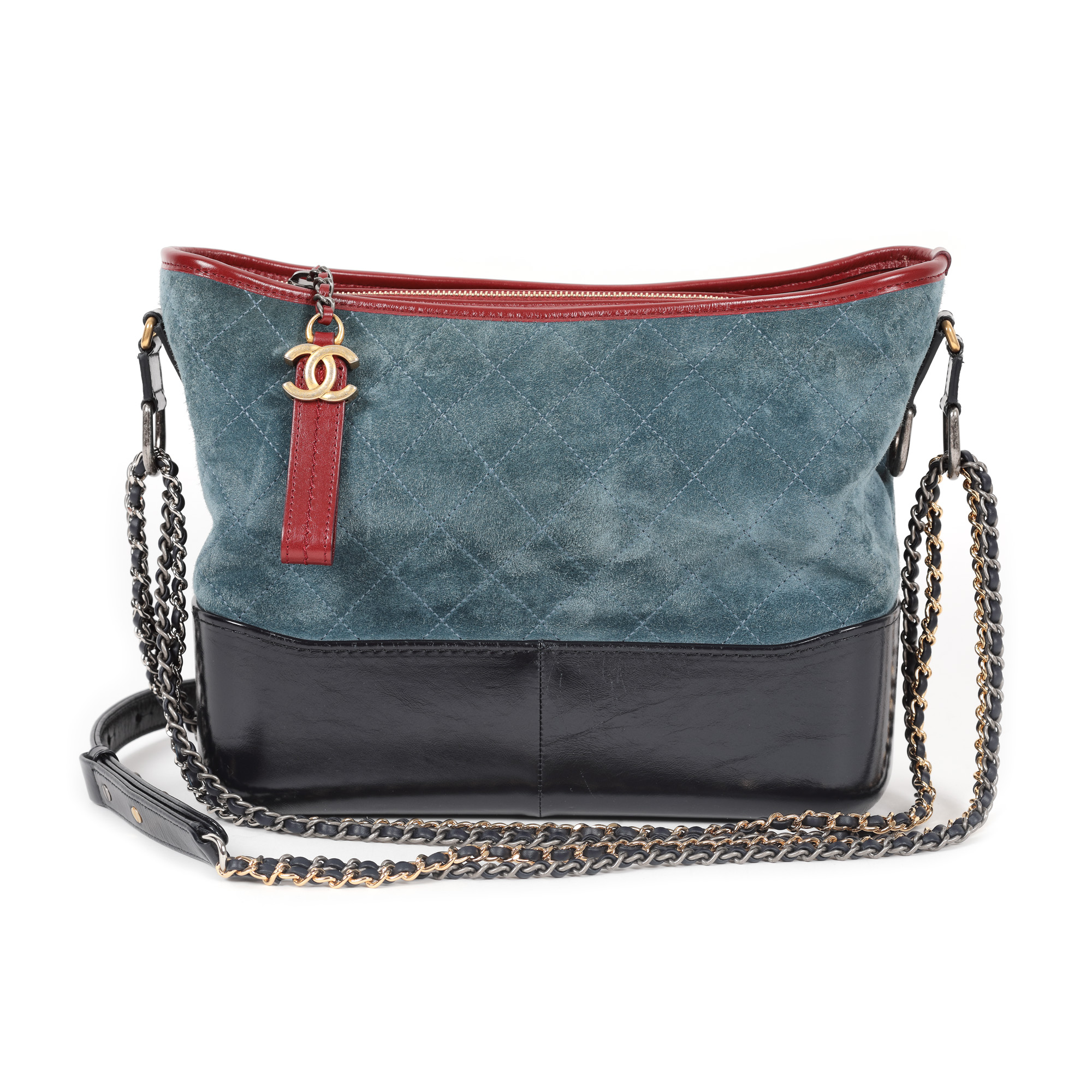 "Tri-Colour Gabrielle" - Chanel bag, leather, partially quilted, authenticity card and original cover