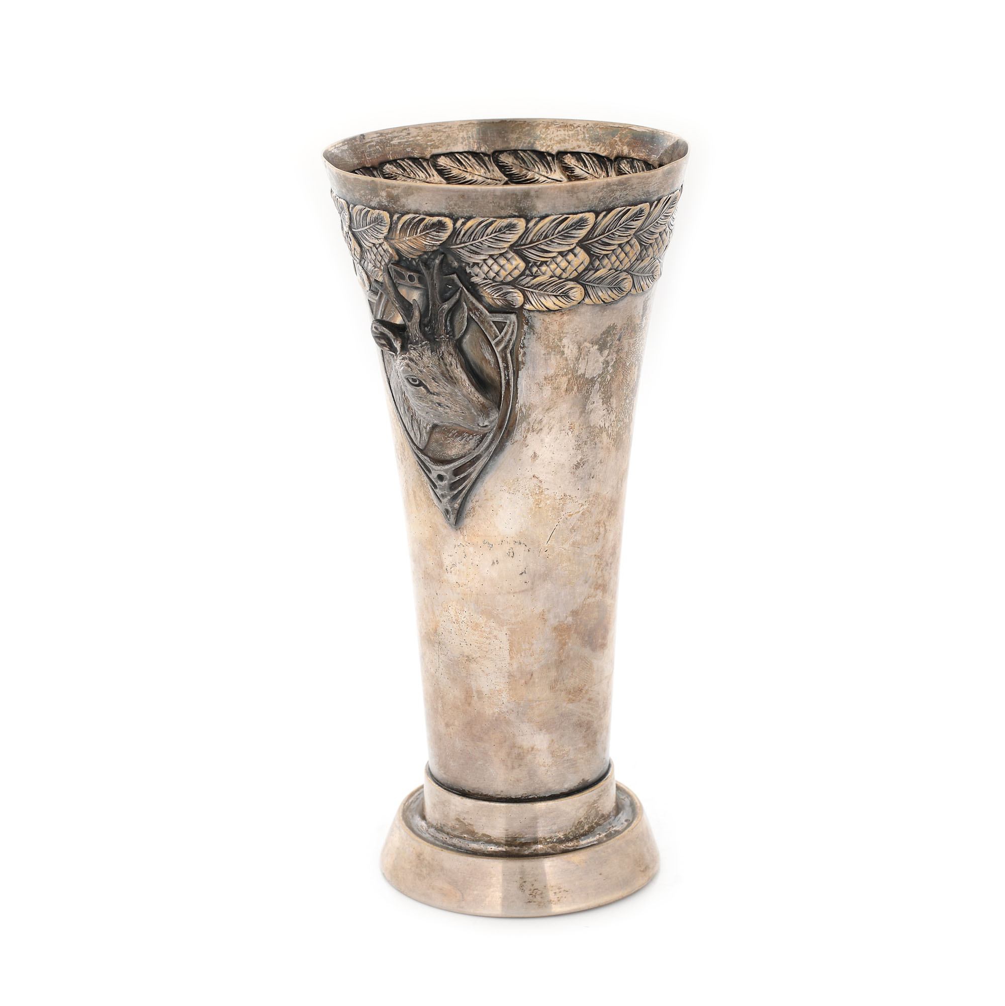 Pahar WMF, Art Nouveau, decorat cu elemente cinegetice, cca. 1910