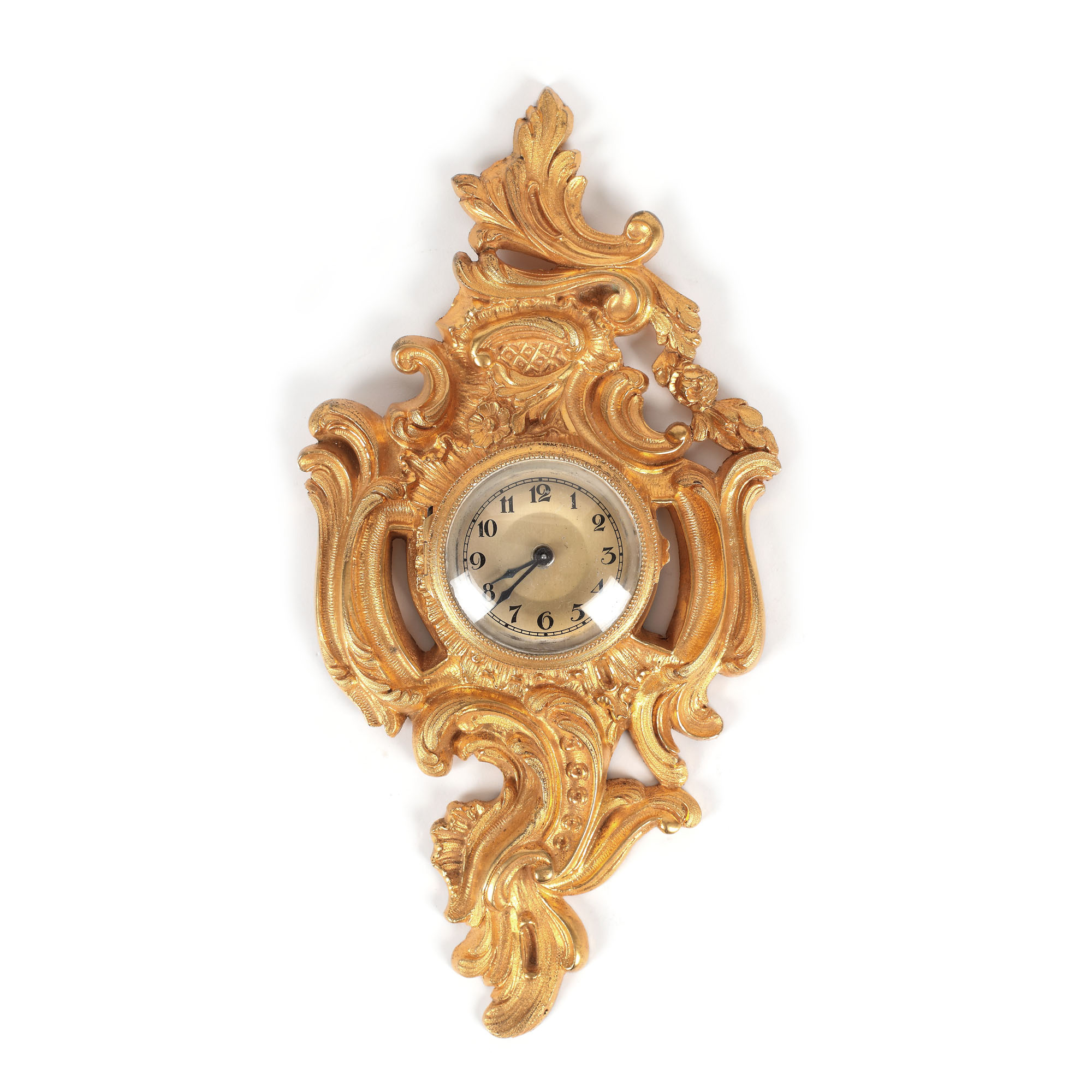 Belle Époque wall clock, gilded bronze, approx. 1900