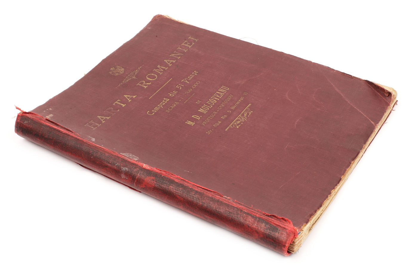 "Harta României, compusă din 51 de planșe", de M. D. Moldoveanu, București, cca. 1930, provine din colecţia ing. Ion D. Ghica