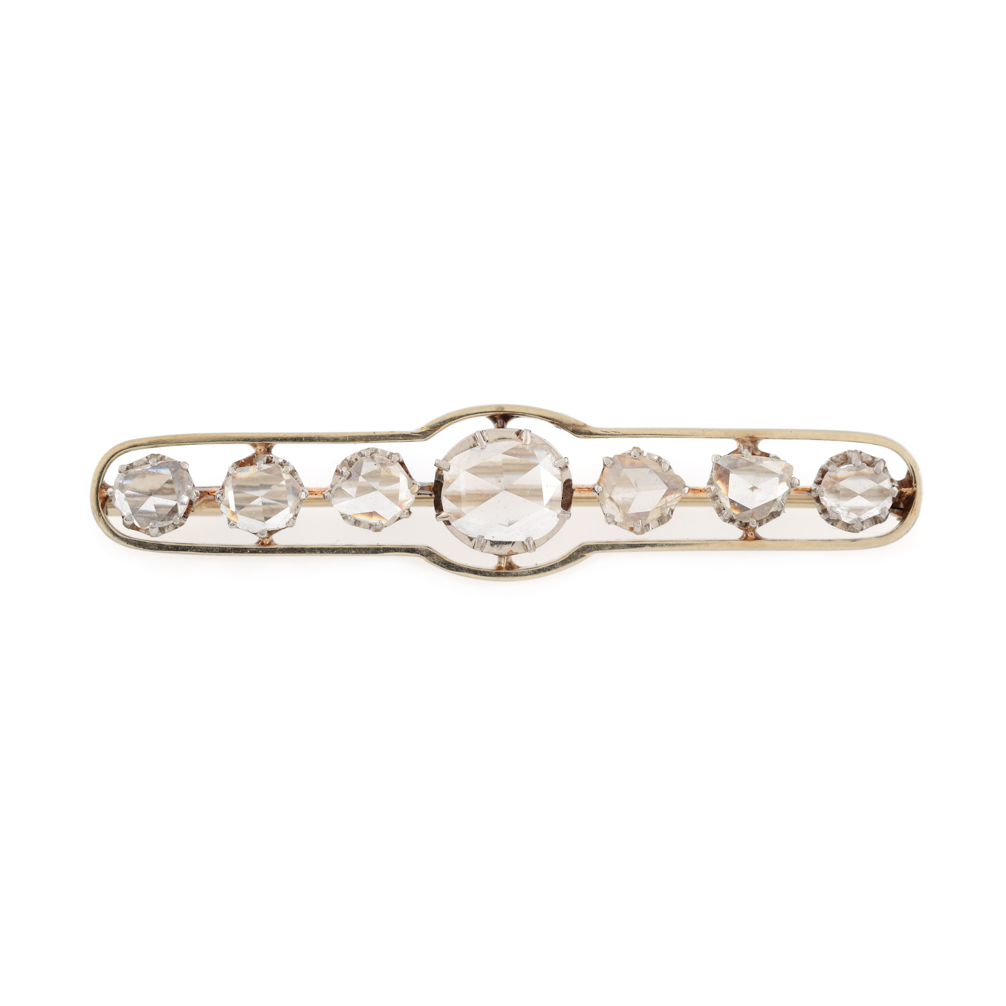 Broșă din aur alb, decorată cu diamante rose cut, cca. 1900