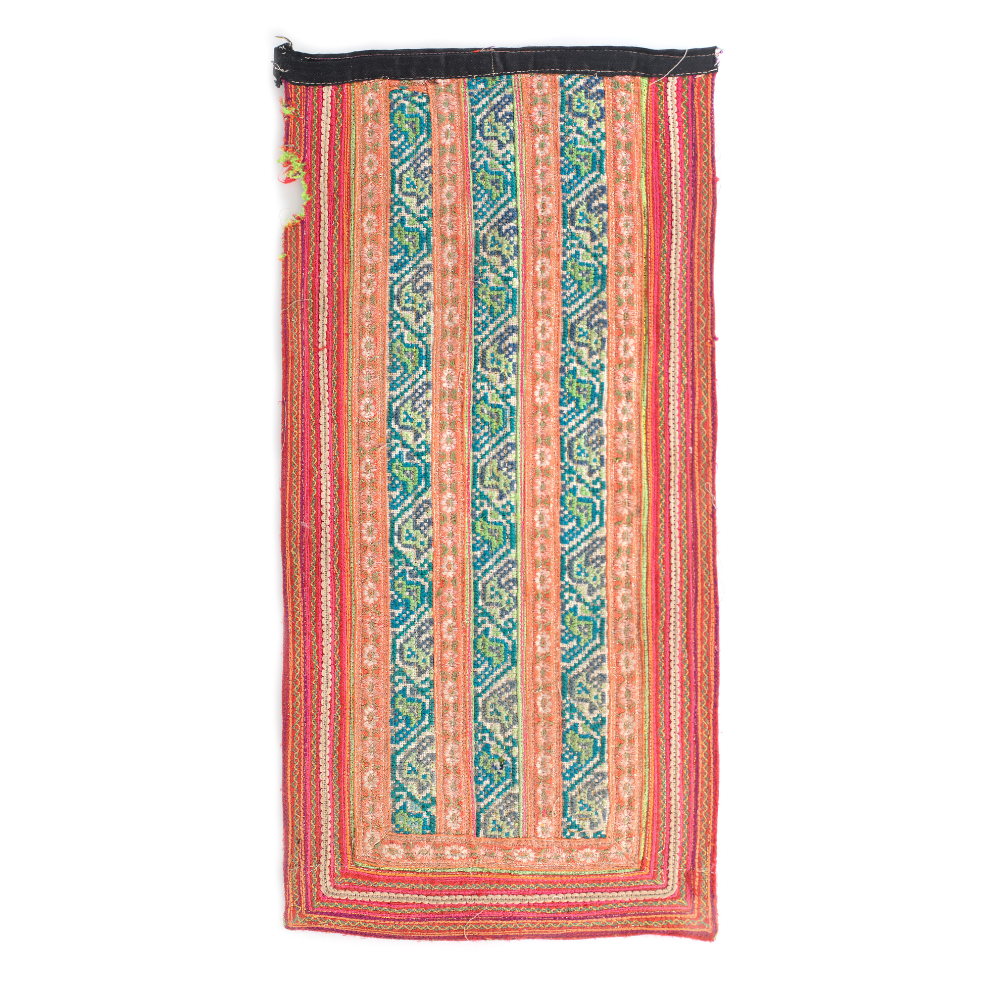 Mentsi Martha - țesătură din lână, posibil parte dintr-un costum tradițional, Bhutan, începutul sec. XX, provine din colecția Jean-Philippe Guilbert