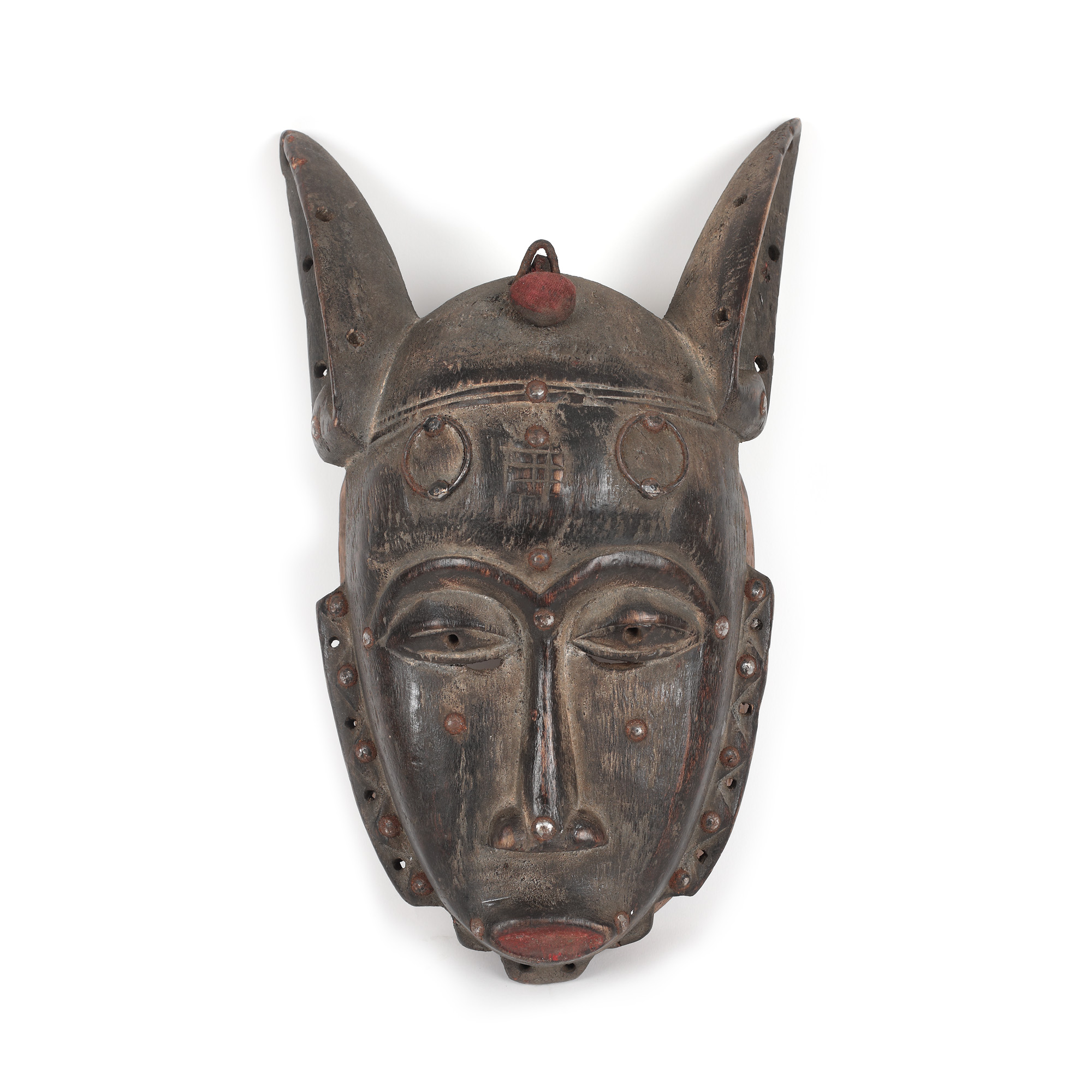 Mască africană Baule, Coasta de Fildeș, prima jumătate a sec. XX, provine din colecția Jean-Philippe Guilbert