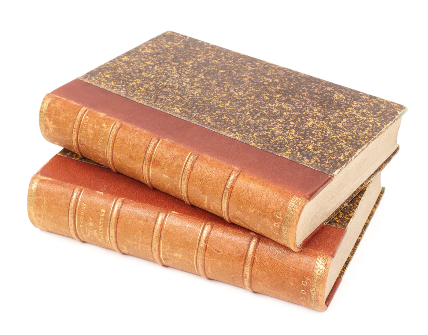 "Istoria arhitecturii", de Auguste Choisy, franceză, două volume, Paris, 1899, cu semnătura olografă a lui Ion D. Ghica
