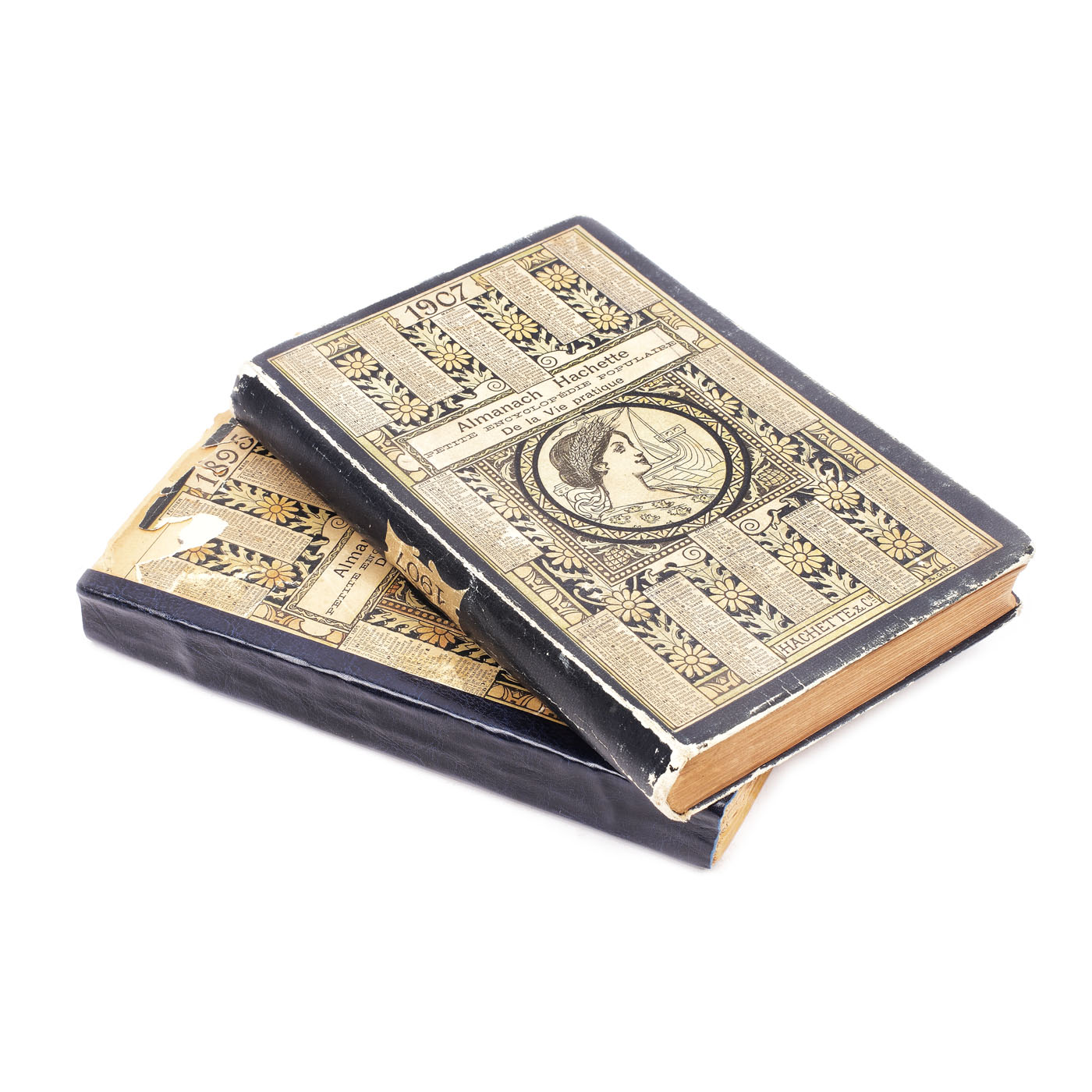 Lot format din 2 Almanach Hachette 1895 şi 1907, cu însemnările zilnice olografe ale lui Dimitrie Ion Ghica