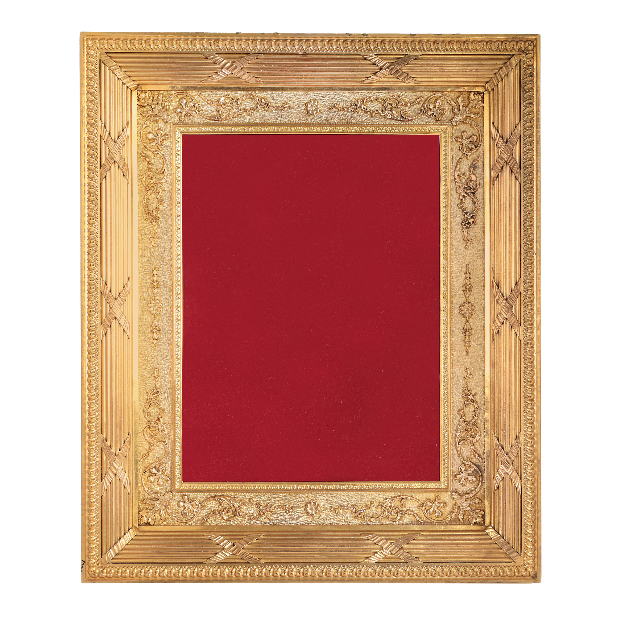 Ramă pentru fotografii Alfred Beurdeley, din bronz aurit, decorată în manieră Louis XVI, cca. 1880
