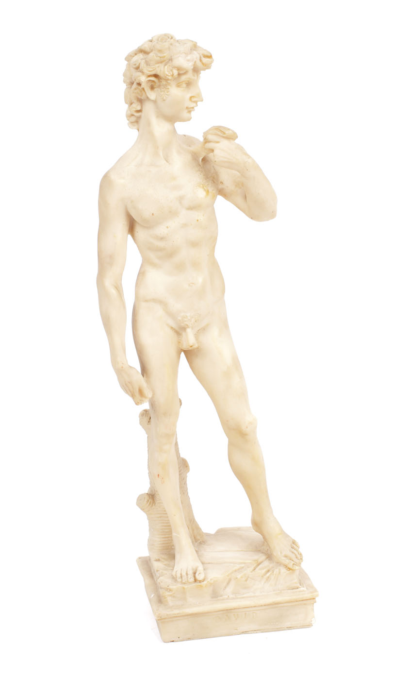 ”David”, statuetă-suvernir, sec. XX, provine din colecția Marga și Eugen Barbu