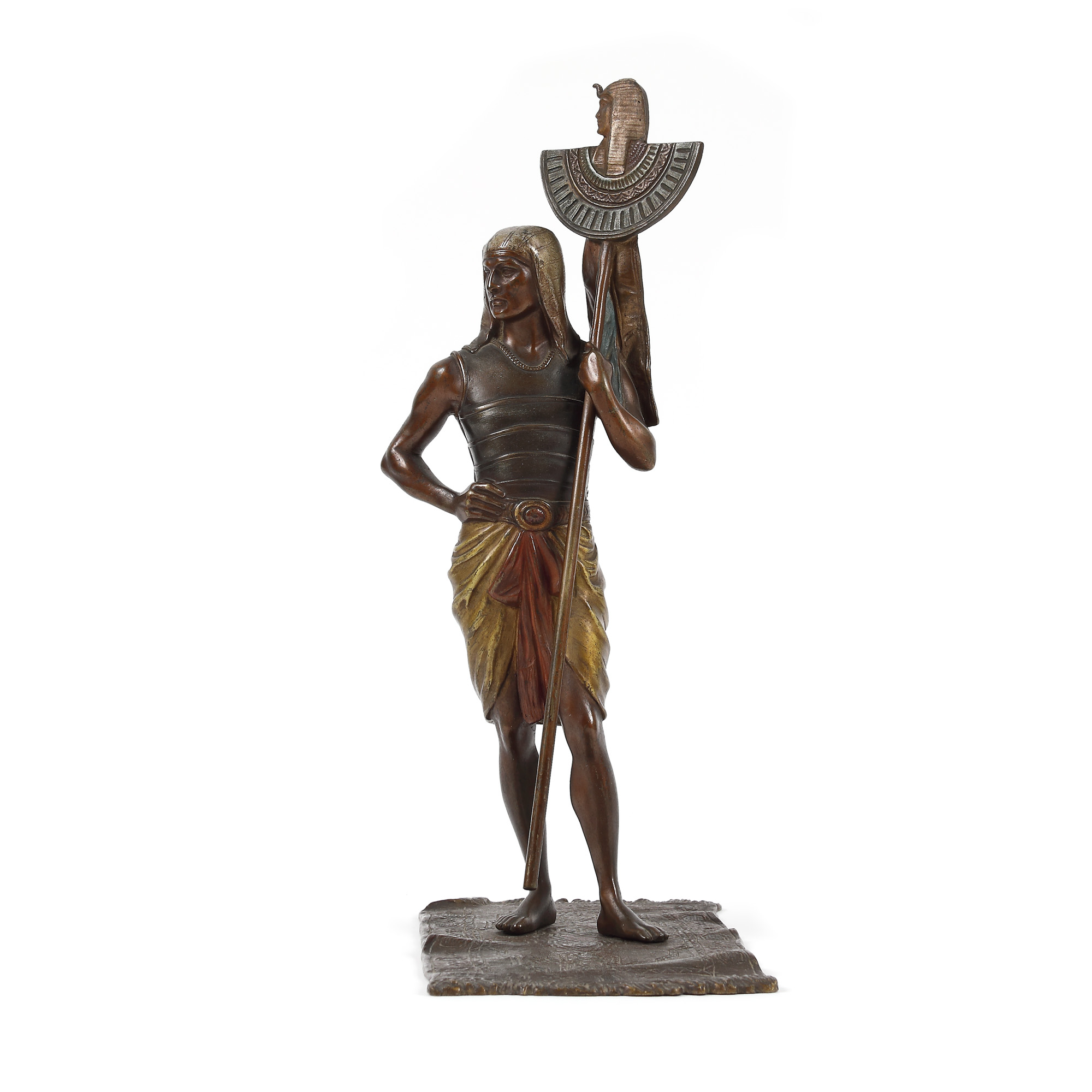 Egyptian - Franz Bergman statuette, polychrome bronze, late 19th century