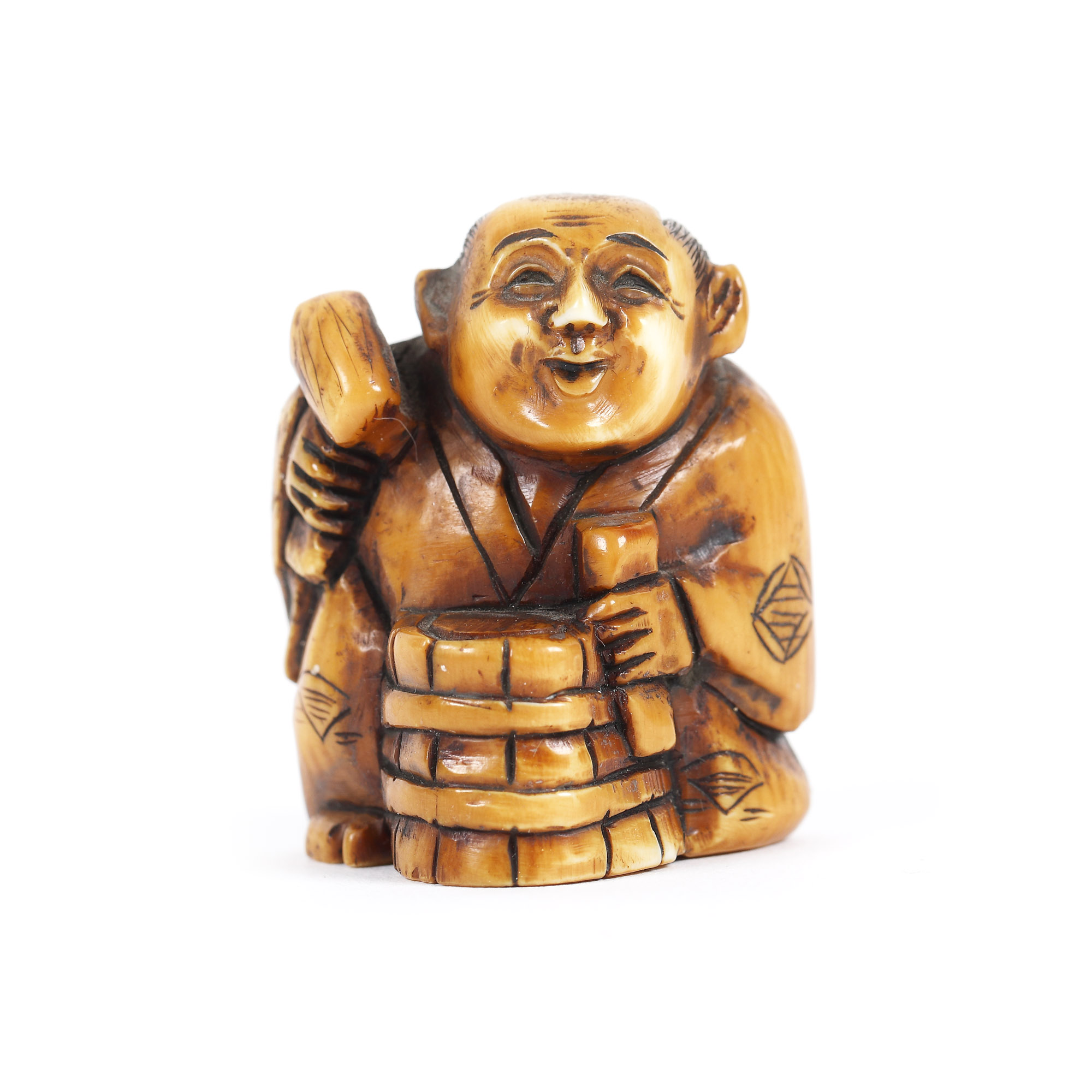 Netsuke din fildeș înfățișând un meșteșugar, perioada Meiji, Japonia, sec. XIX