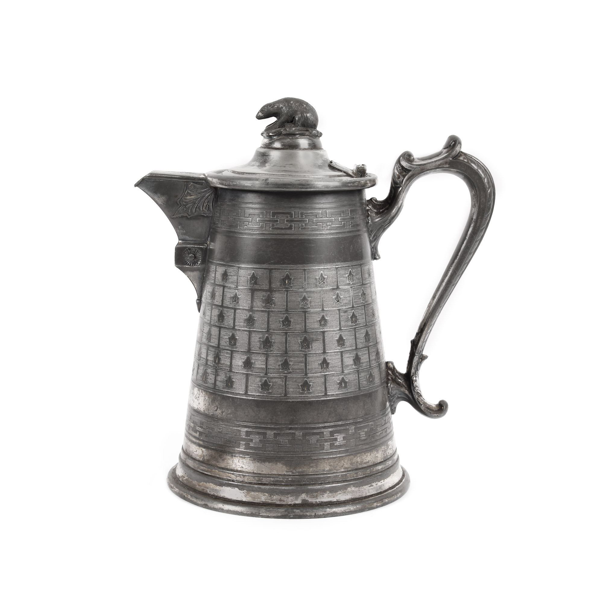Mug with Art Nouveau-inspired decoration, with chain and maple leaves motifs, possibly for ceremonial use, second half of the 19th century, from the Lucrezia and Ion Pacea collection