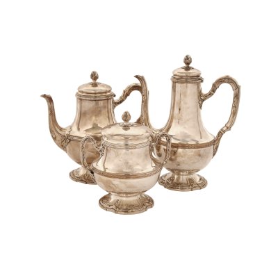 Set consisting of coffee pot, teapot and sugar bowl, early 20th century, from the Lucrezia and Ion Pacea collection