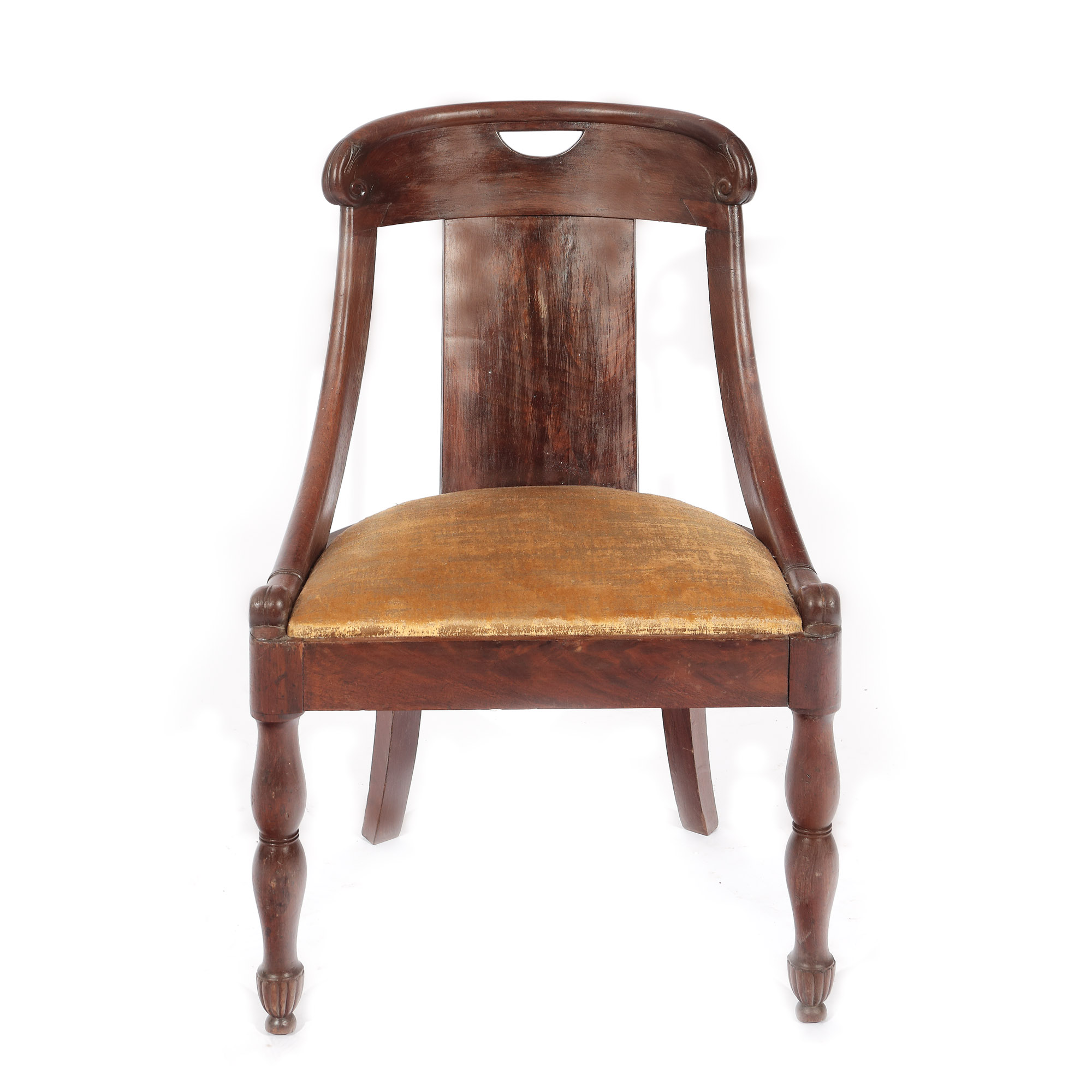 Wooden chair, Biedermeier manner, mid-19th century, from the Lucrezia and Ion Pacea collection