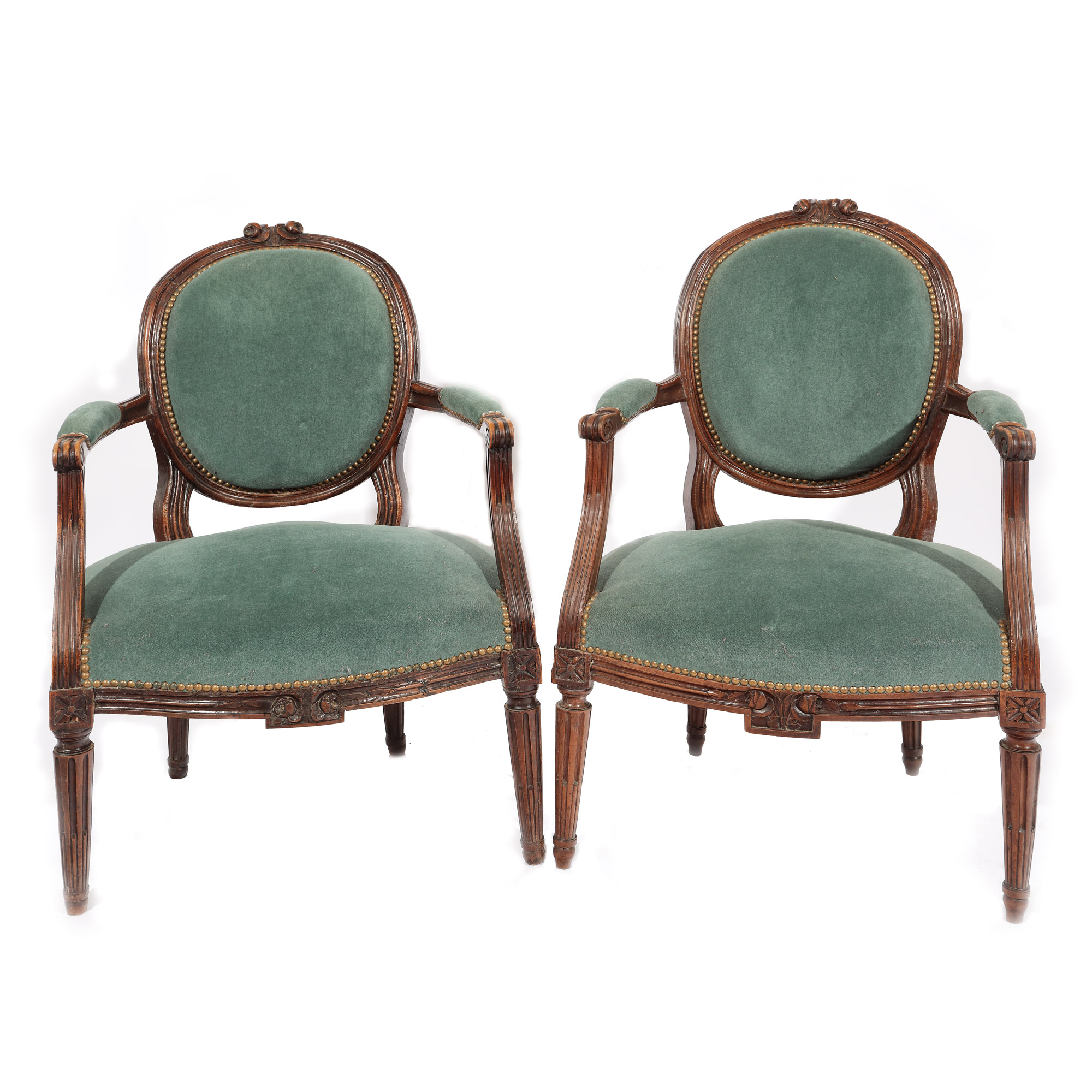 Pair of armchairs, Louis XVI manner, from the Lucrezia and Ion Pacea collection 