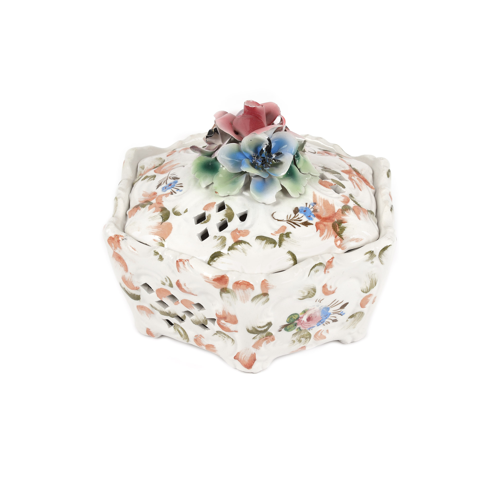 Candy bowl decorated with flowers, from the Lucrezia and Ion Pacea collection