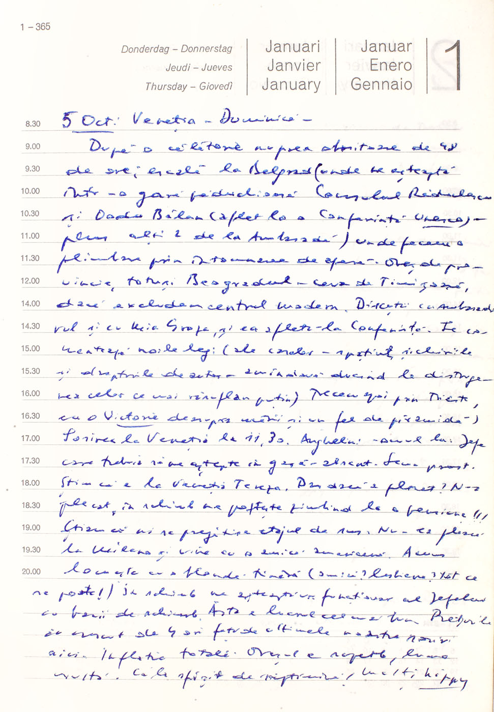 Jurnal de călătorie scris de Eugen Barbu cu ocazia vizitei la Veneția și Roma, octombrie-noiembrie 1980