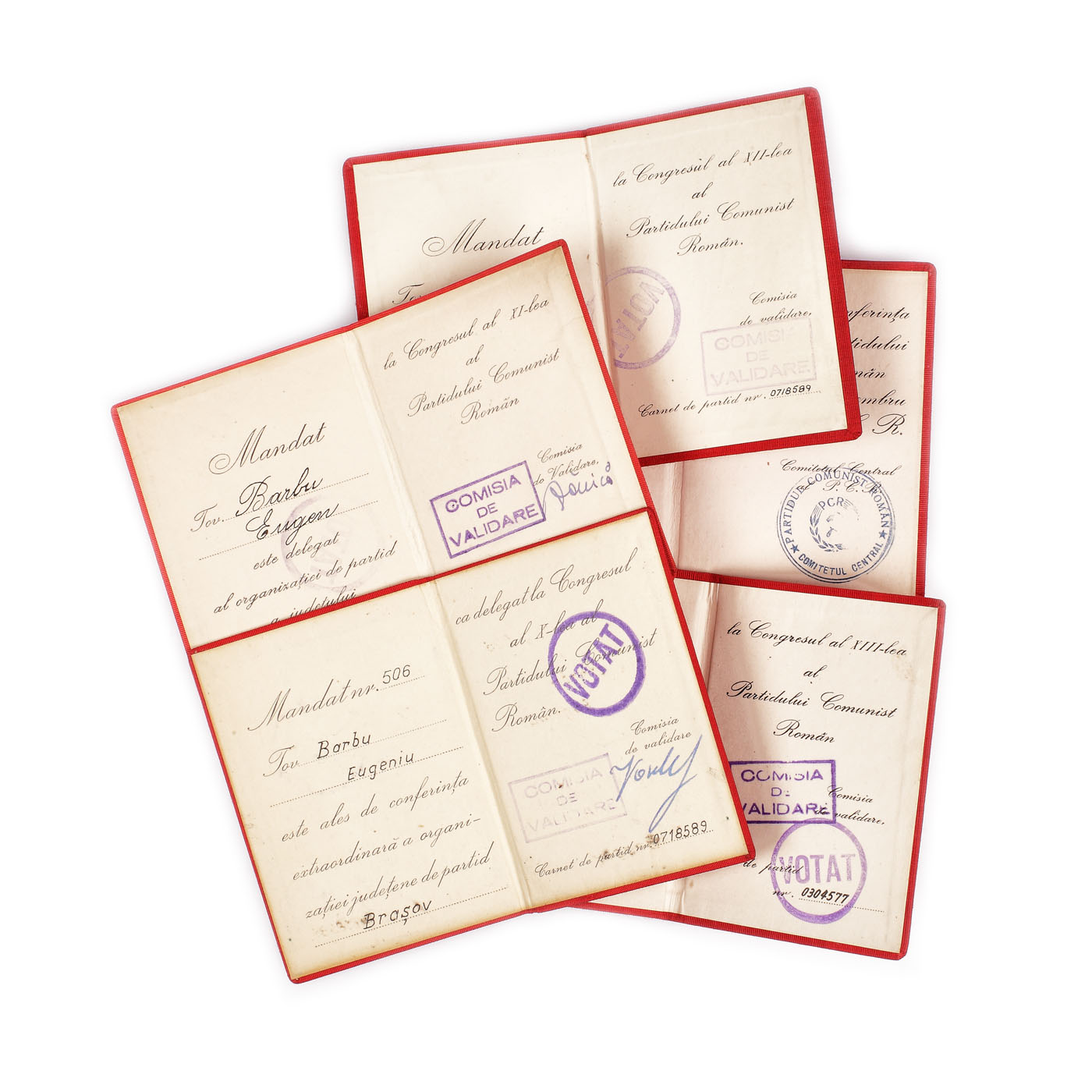 Lot format din cinci mandate la Congresul 10, 11, 12, 13 al P.C.R și la Conferința Națională P.C.R. din 1977