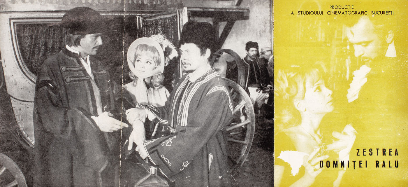 Pliantul de promovare al filmului "Zestrea Domniței Ralu", regizat de Dinu Cocea după un scenariu scris de Eugen Barbu, cu Madga Barbu în rolul principal, 1971, provine din colecția Marga și Eugen Barbu