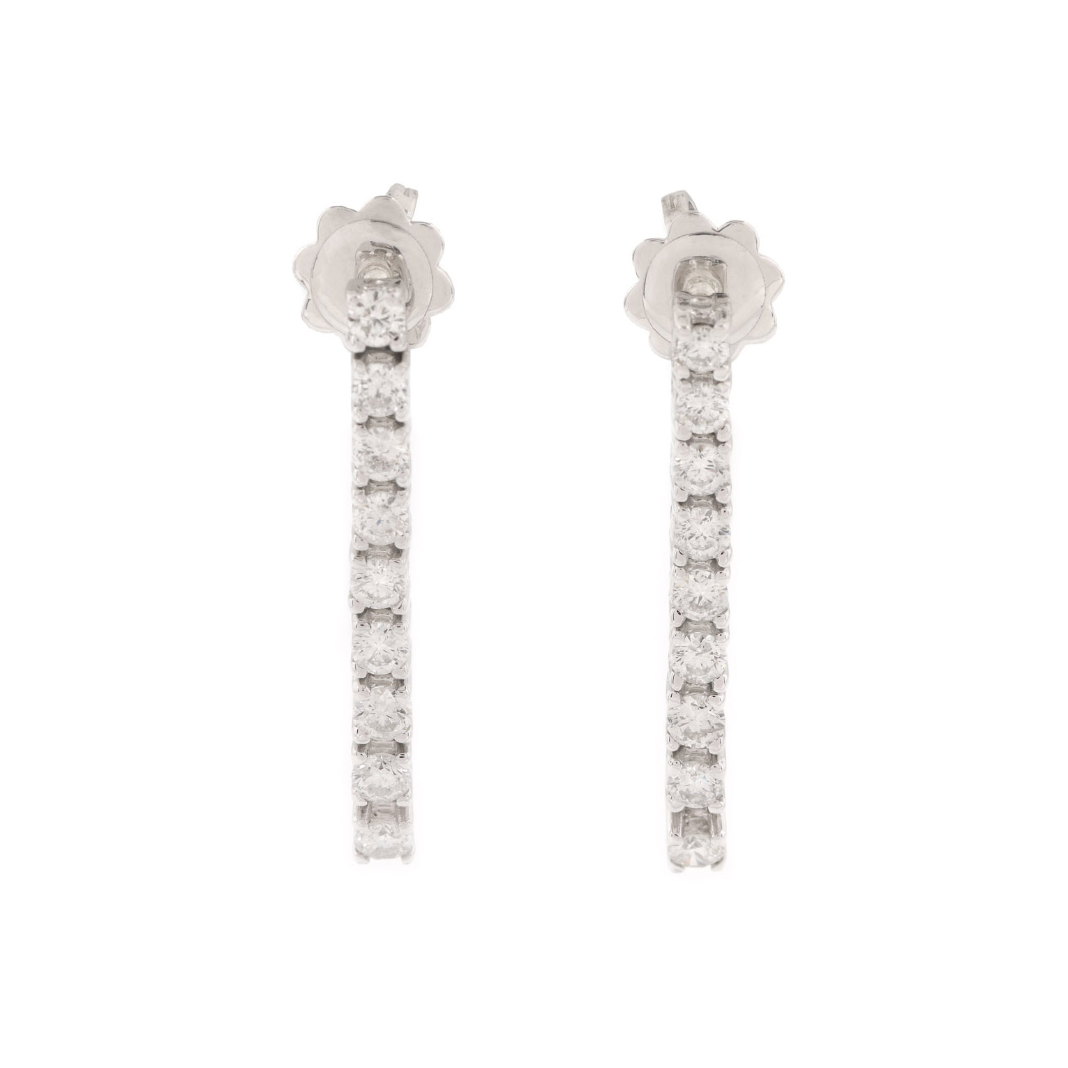 Pair of earrings, white gold, decorated with diamonds