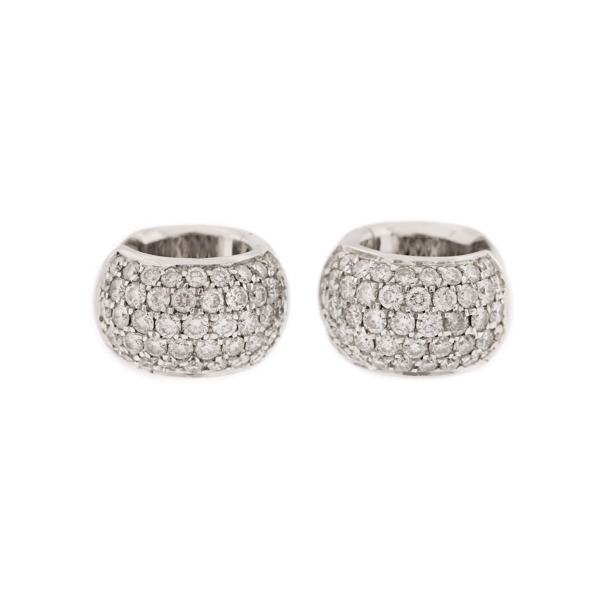 Pair of earrings Gianni Lazzaro, white gold, decorated with paving of diamonds