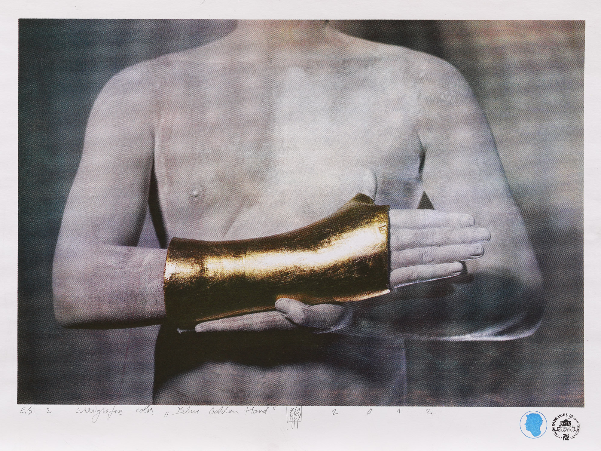 Blue Golden Hand