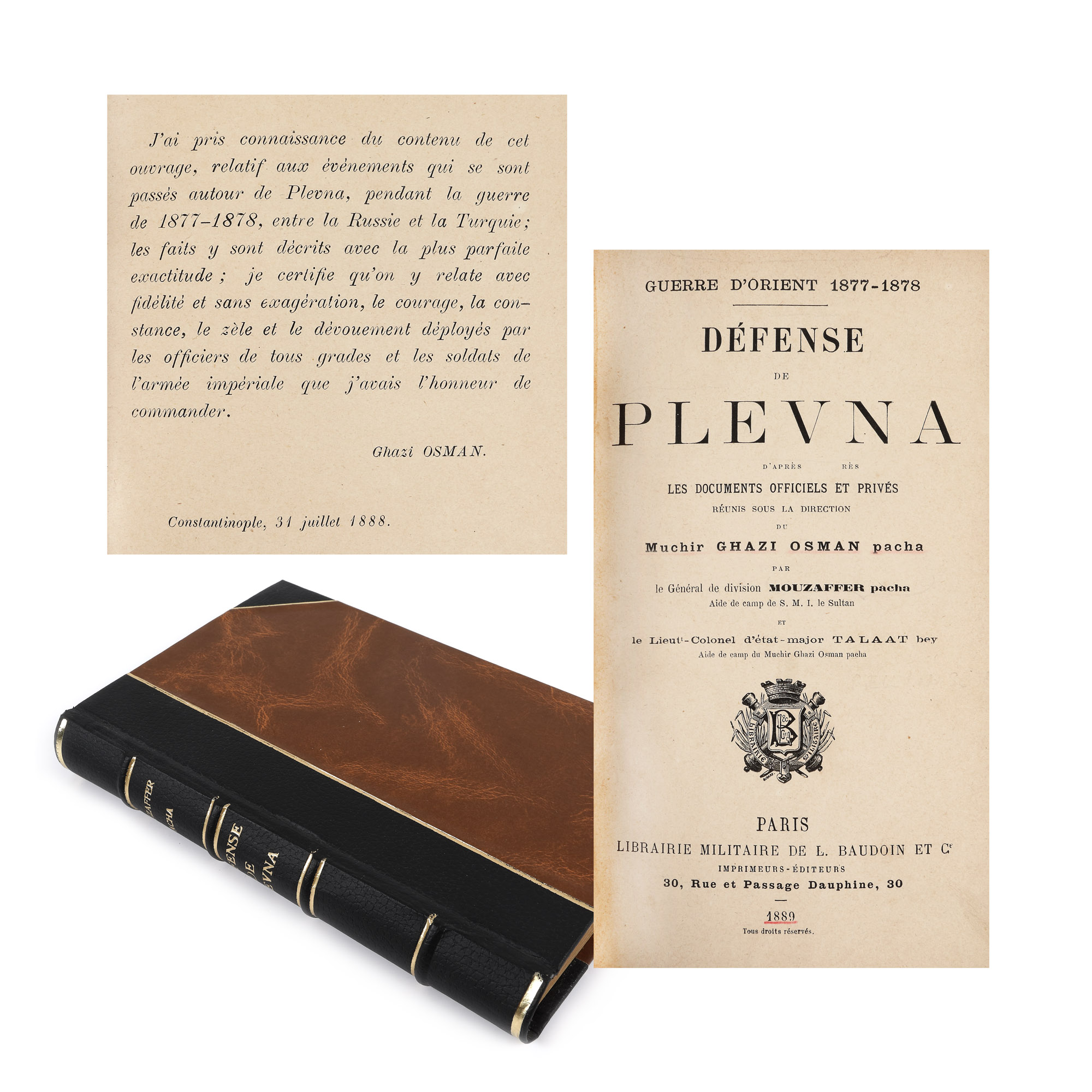 ”Apărarea Plevnei”, de Muzaffar Pacha, franceză, Paris, 1889