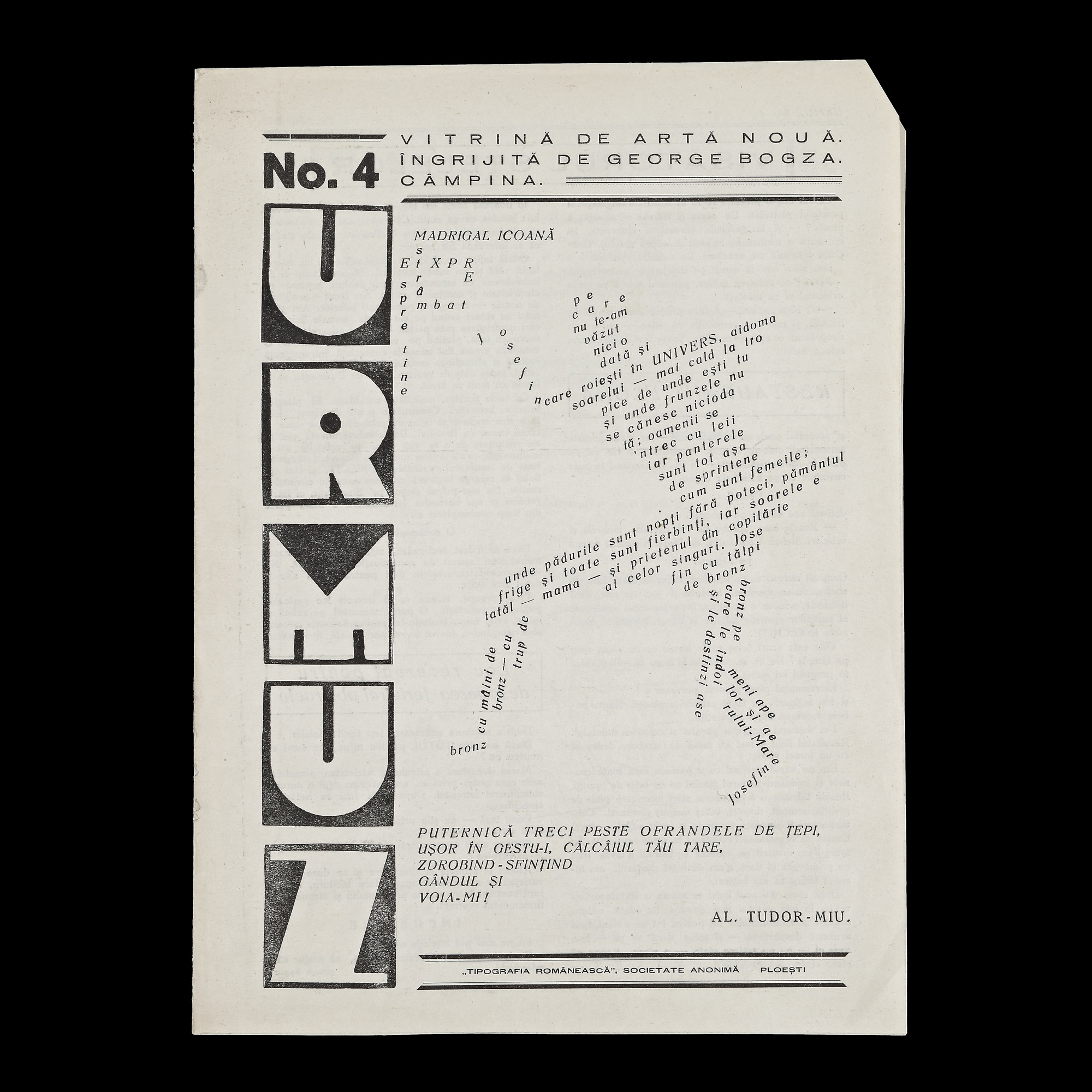 Revista ”Urmuz”, numărul 4, mai 1928, piesă rară, de colecție